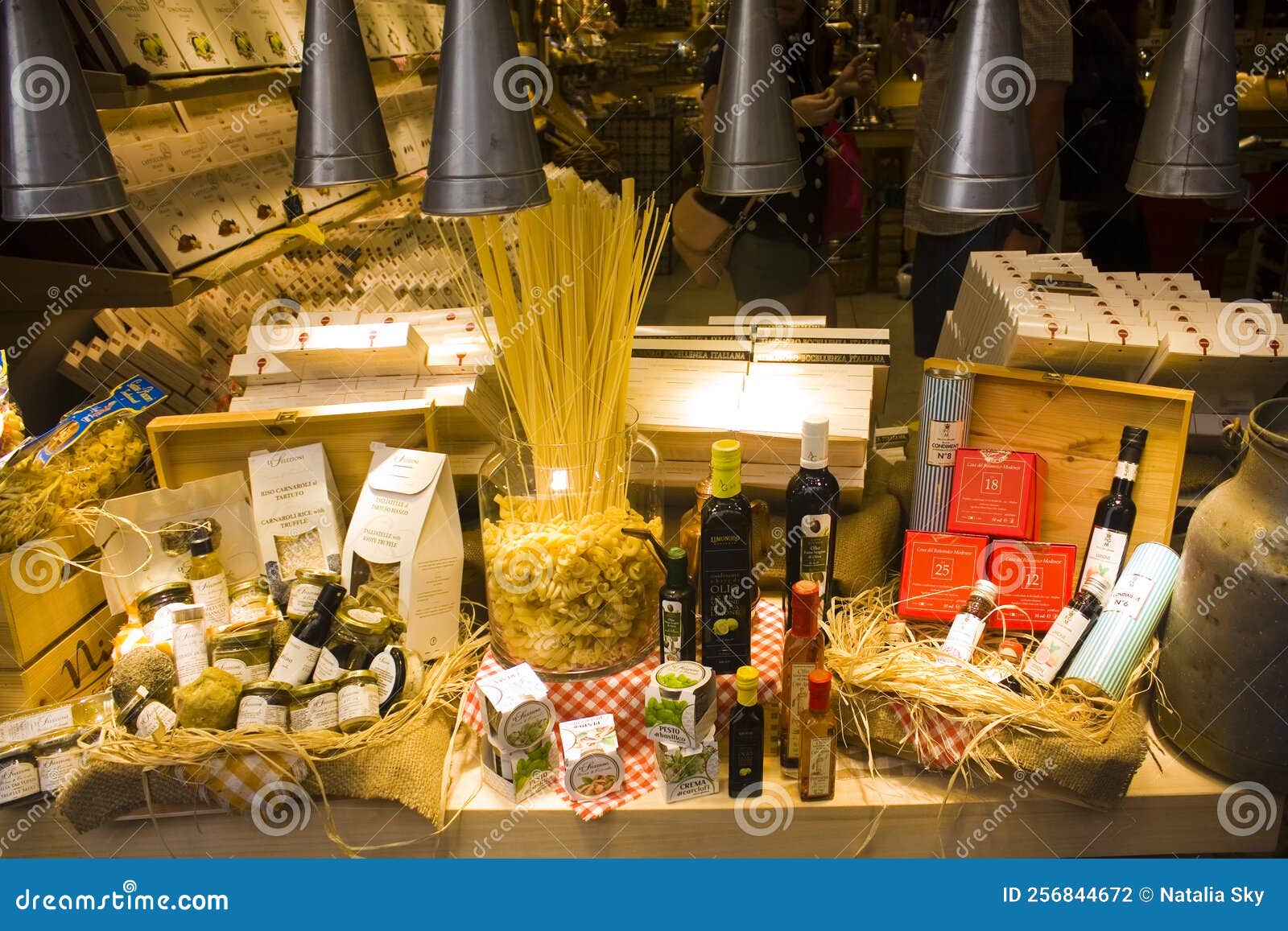 Pasta at a Showcase of a Store in Venice, Italy Editorial Photography
