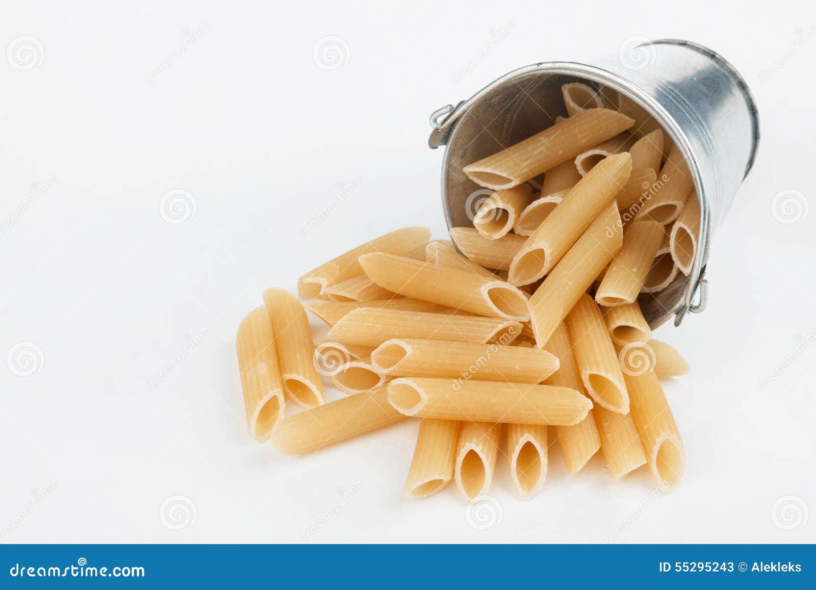 Pasta Spilling Out Of Bucket Stock Image Image of metal, concept