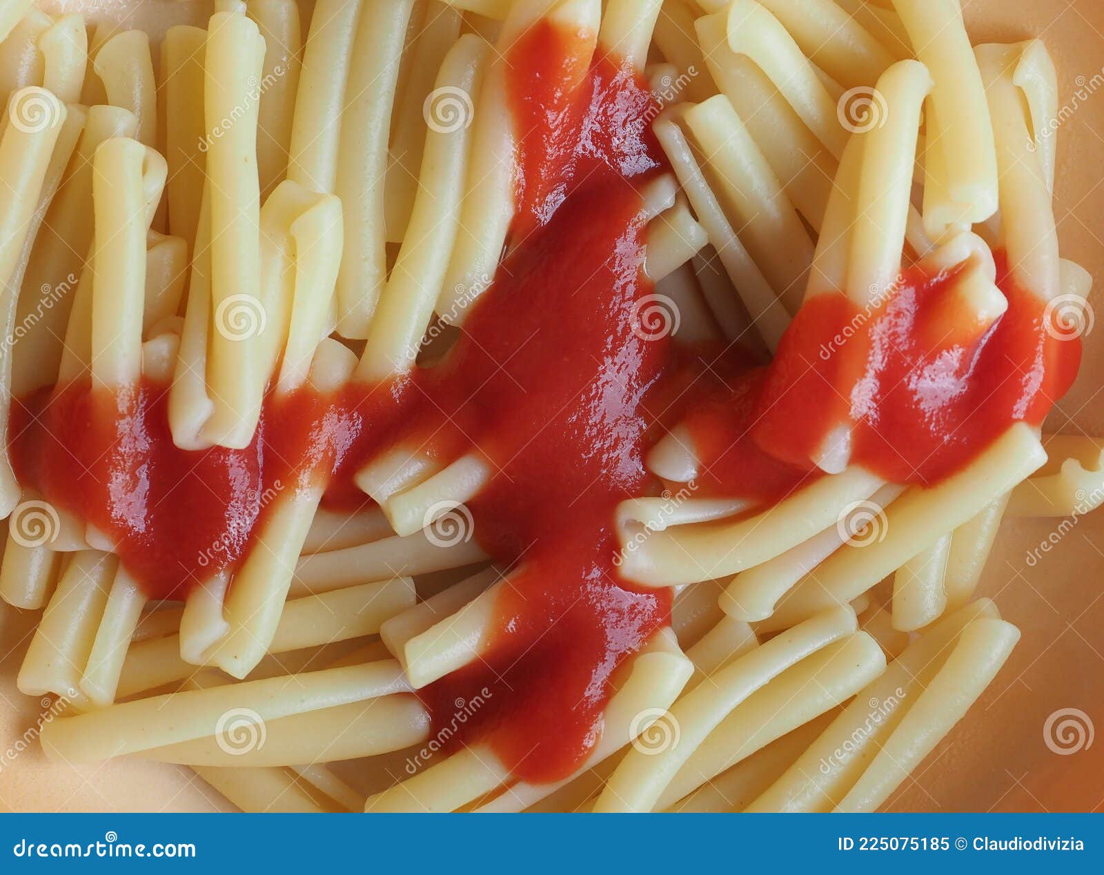 Pasta with Tomato As England Flag Stock Image Image of great