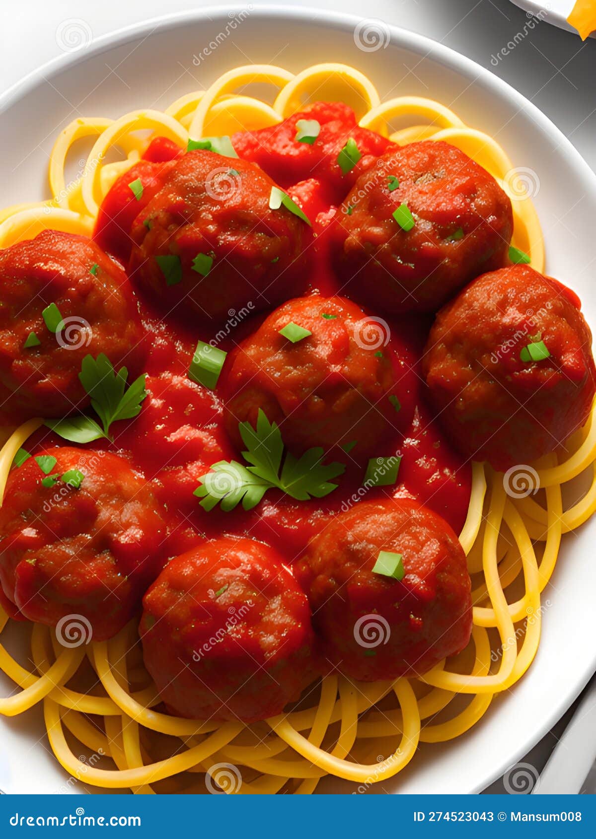 Pasta with Tomato Sauce , AI Generated Stock Illustration