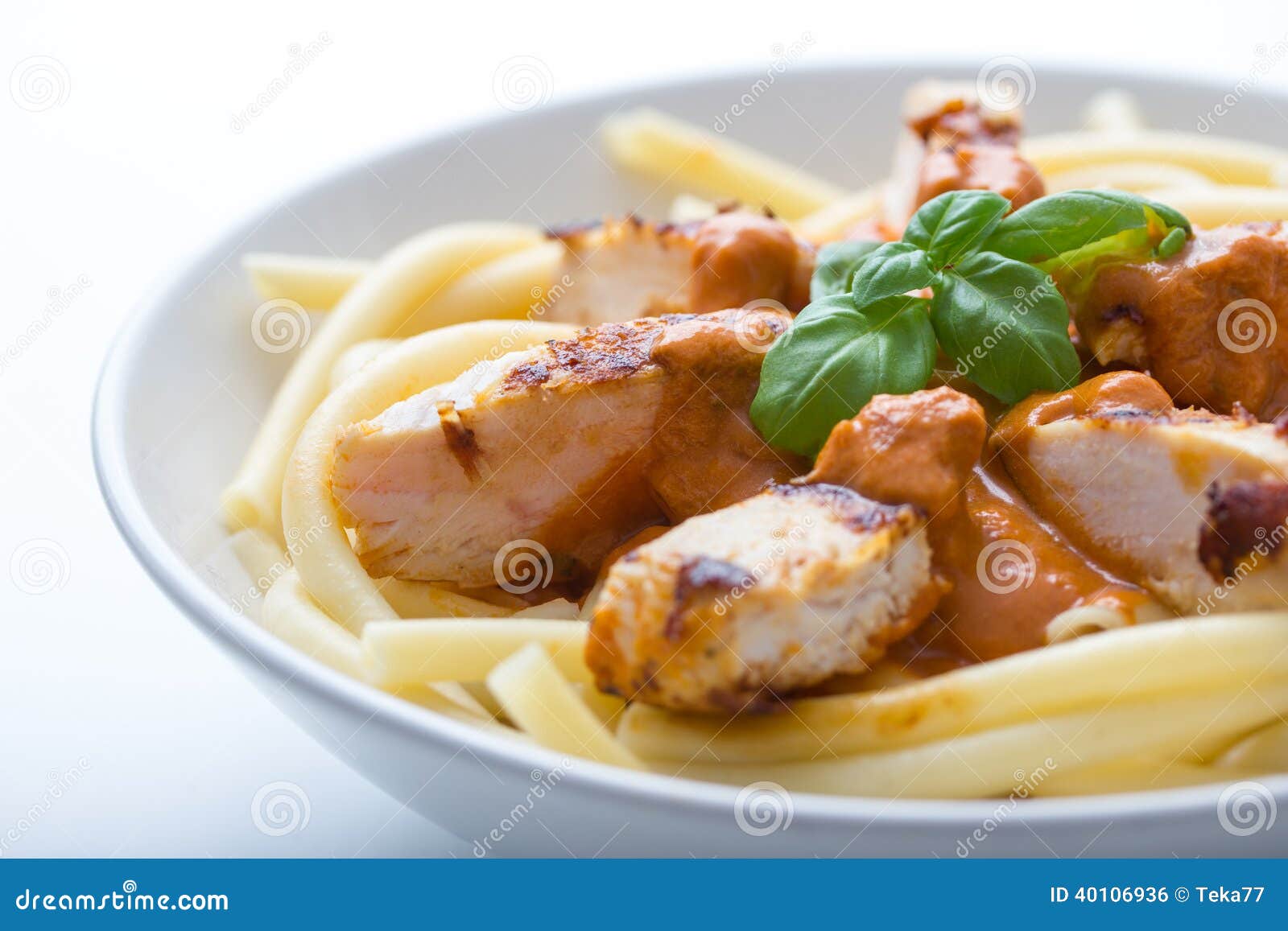 Pasta with Tomato Sauce and Chicken Breast Stock Photo Image of drained, carbohydrates 40106936