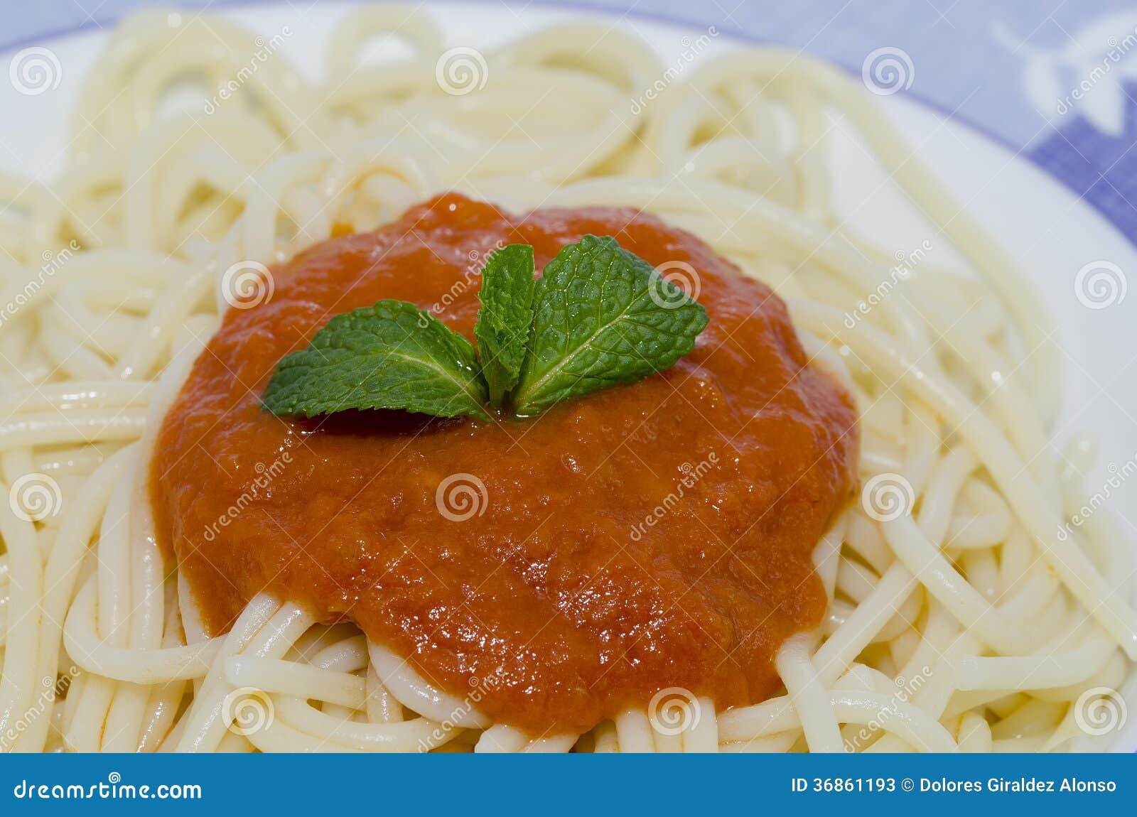 Pasta and tomato sauce stock image. Image of table, spices 36861193