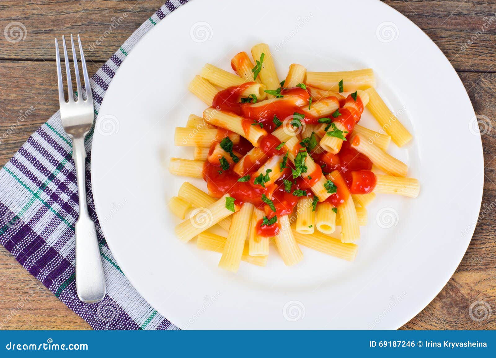Pasta with Tomato Sauce Ketchup Stock Photo Image of restaurant