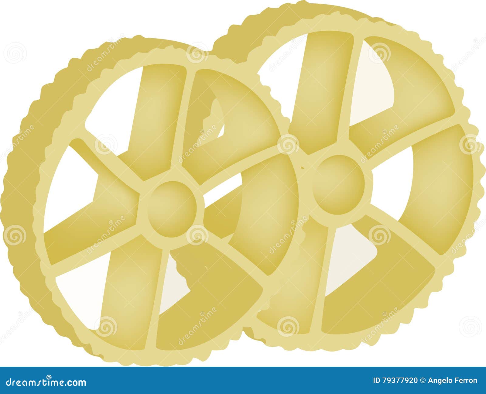 Pasta Type and Shape of a Wheel Stock Vector Illustration of meal