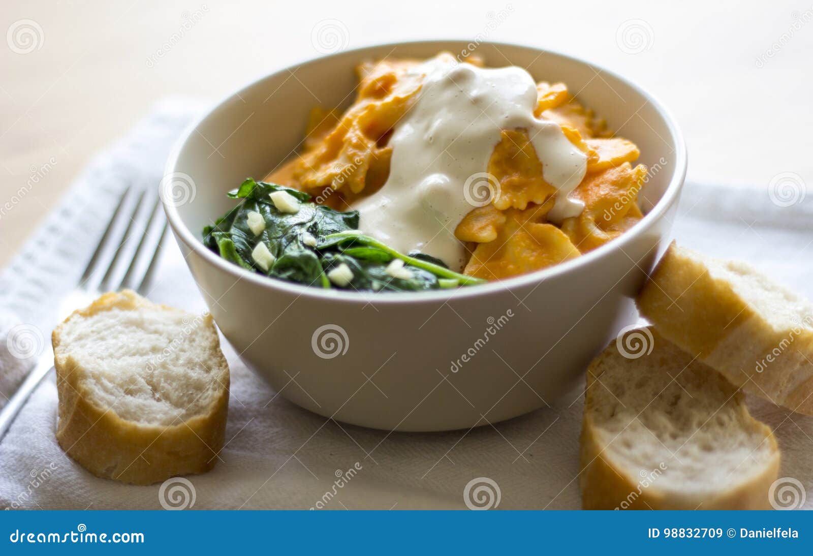 pasta with white and red sauce