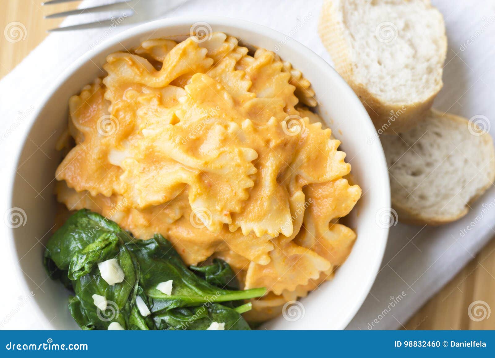 pasta with white and red sauce