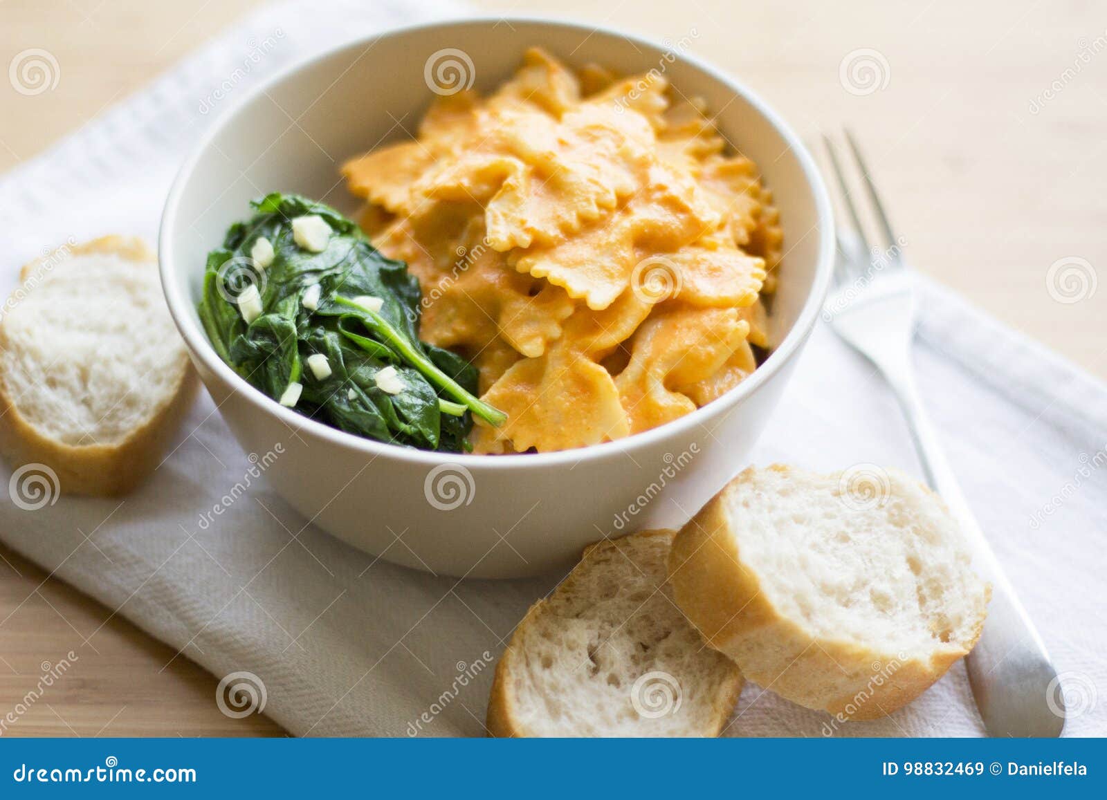 pasta with white and red sauce