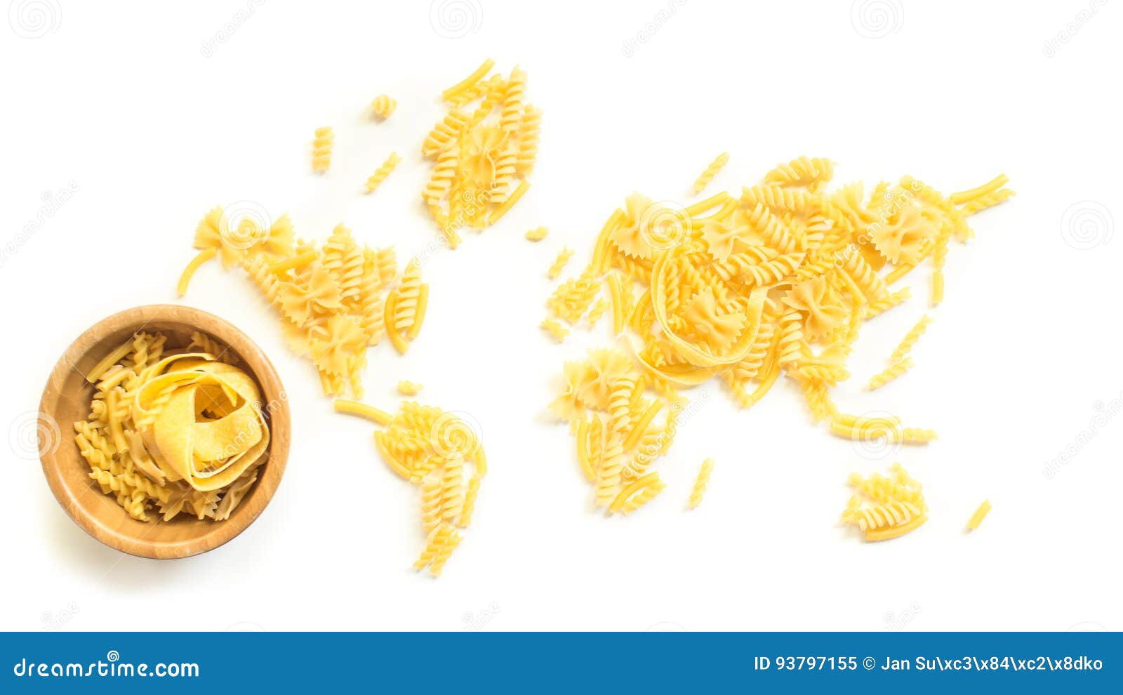 Pasta World on White Background Stock Image Image of meal, brown