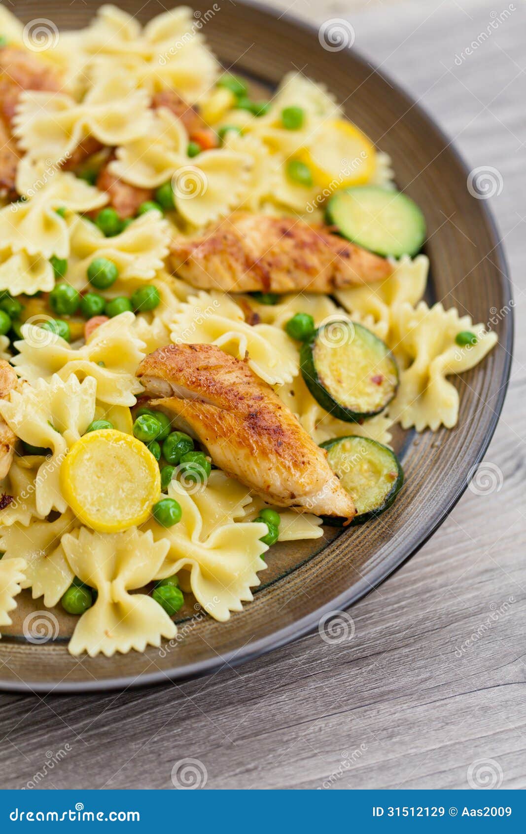 Pasta with Zucchini and Chicken Stock Image Image of restaurant, tasty 31512129