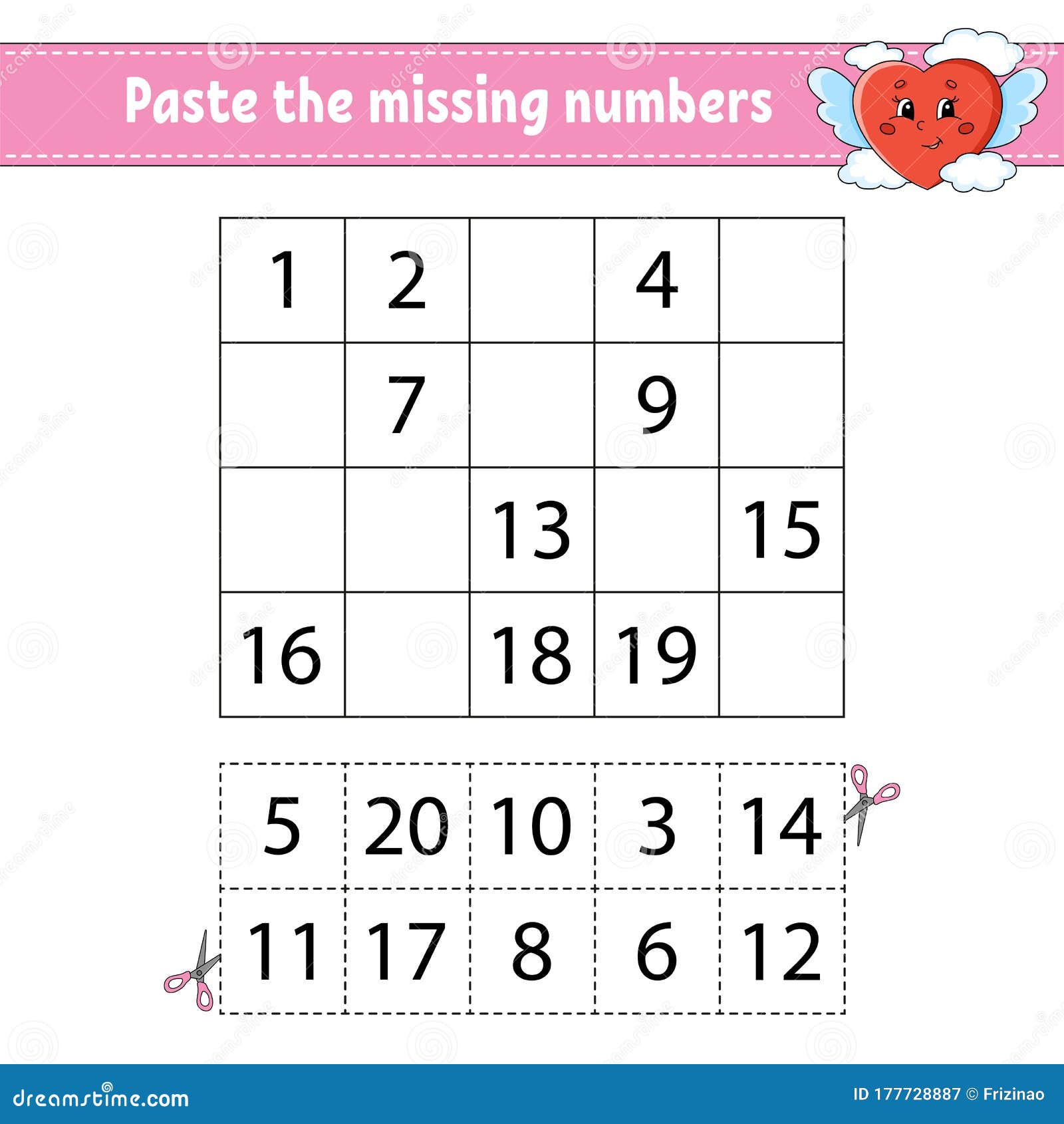 Missing Numbers Worksheet 1 20 Without Writing