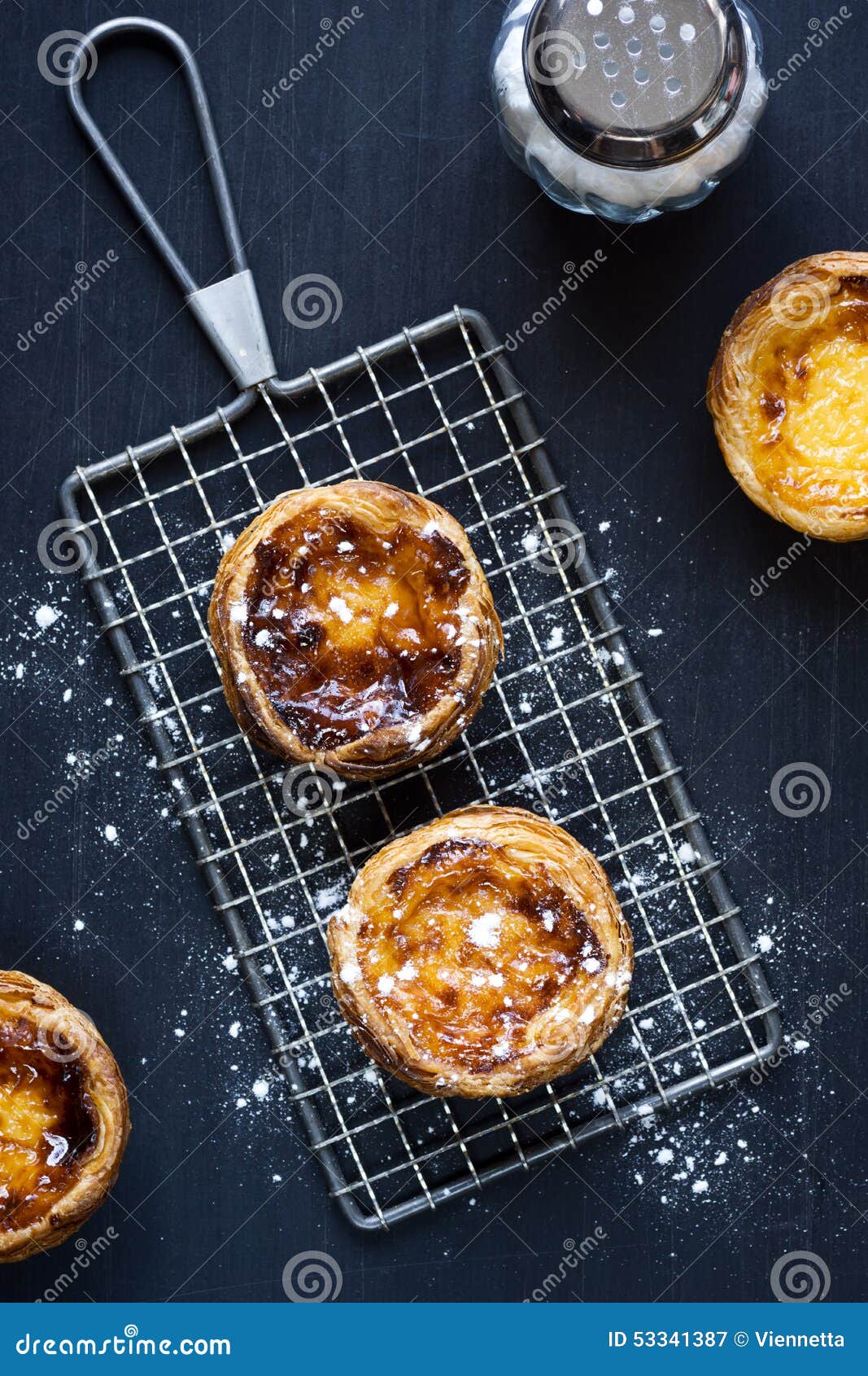 pasteis de nata on a cooling rack