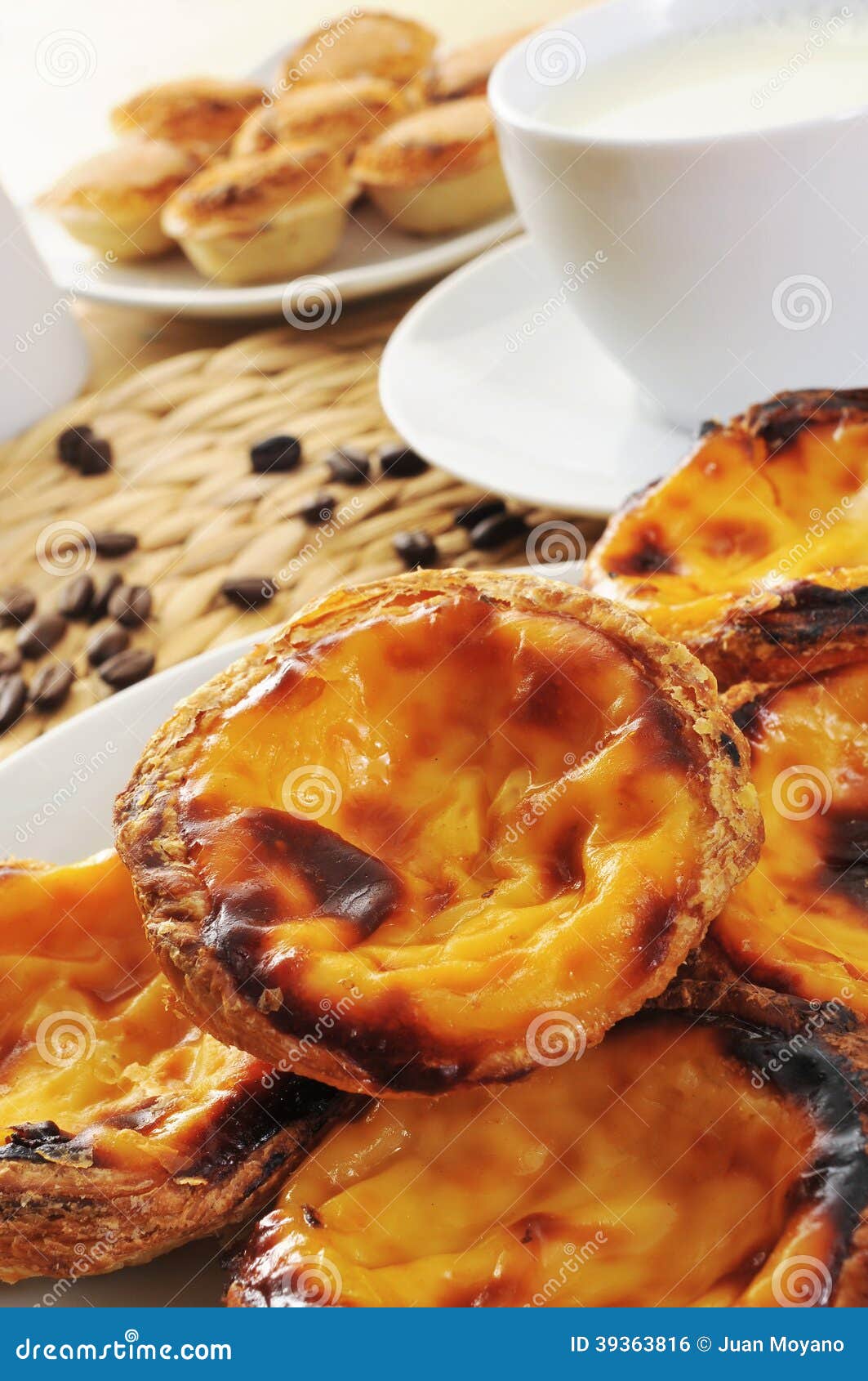 pasteis de nata and pasteis de feijao, typical portuguese pastries