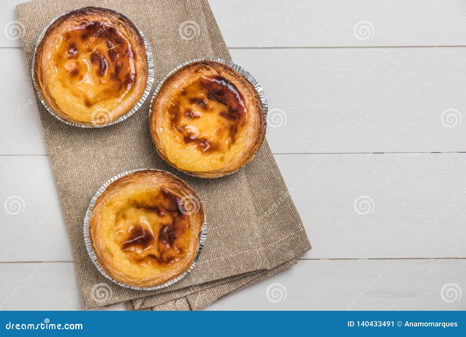 Pasteis De Nata, Typical Portuguese Egg Tart Pastries from Lisbon Stock