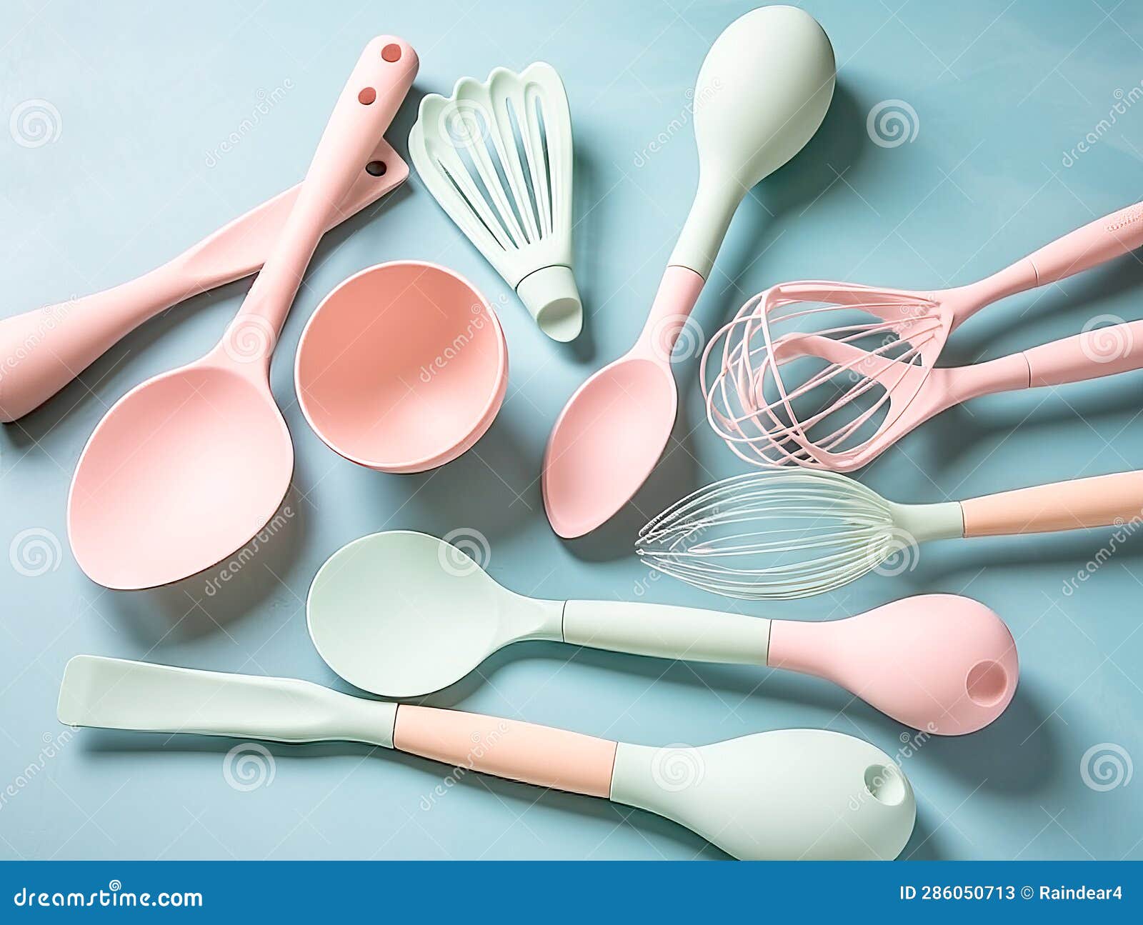Pastel Abstract Kitchen Tools on Pastel Background Stock Image Image
