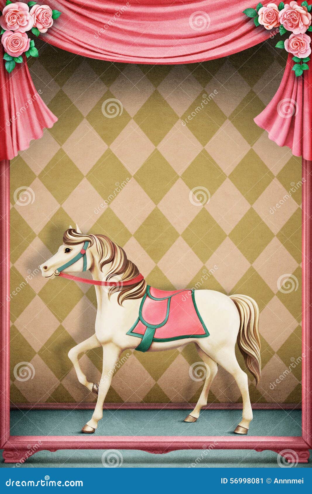 Pastel Background with Horse Stock Illustration Illustration of