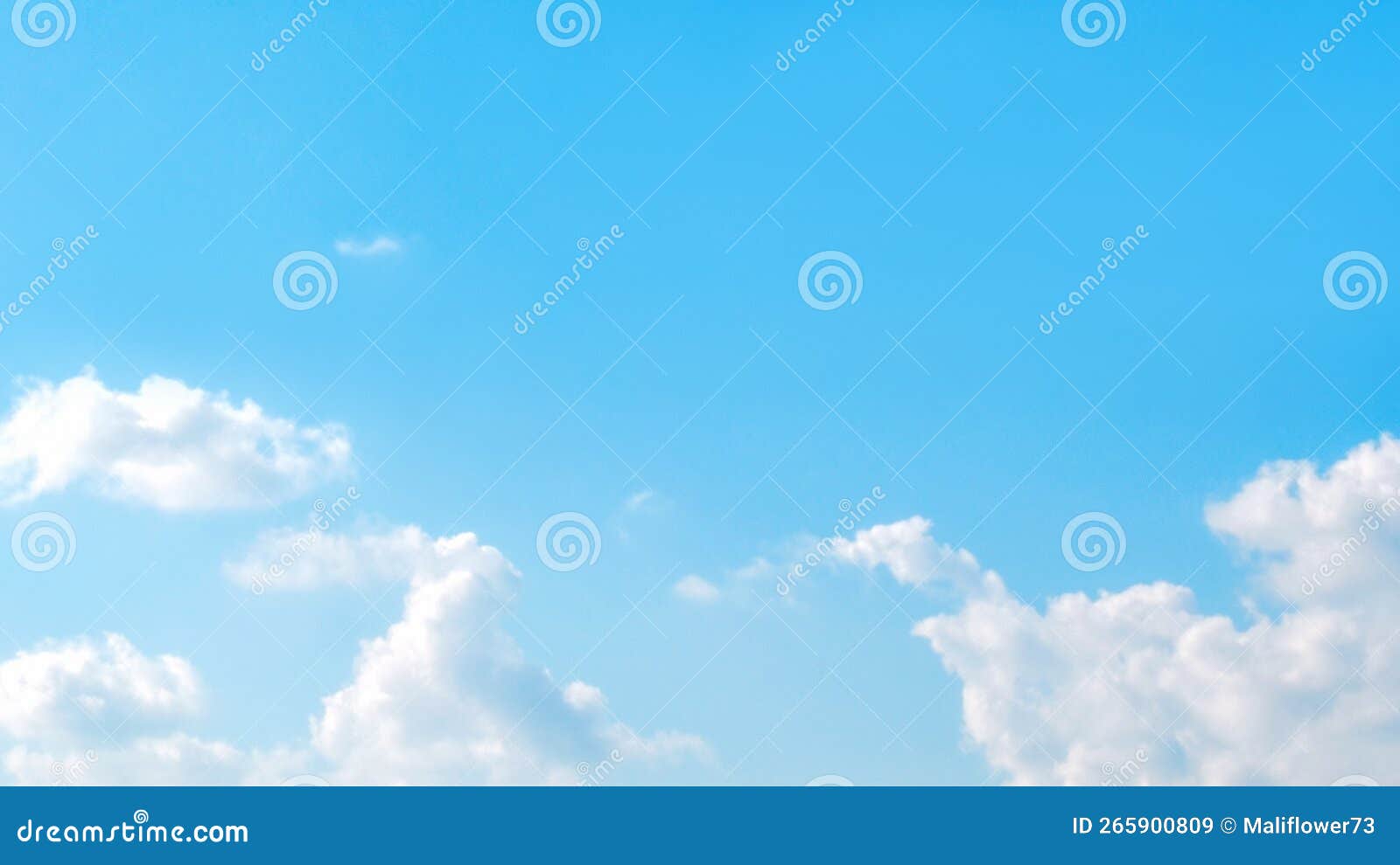 Pastel Blue Sky with White Cloud. Beautiful Sky in the Morning Stock
