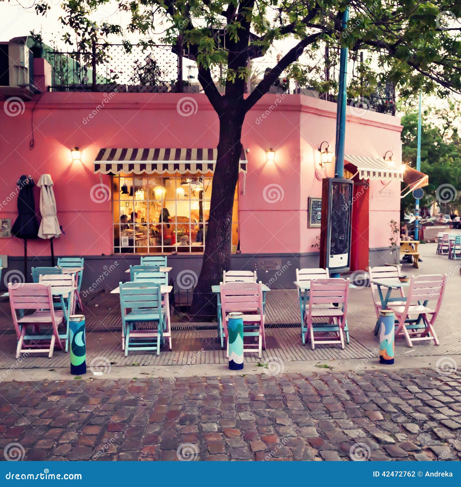 Pastel Cafe stock photo. Image of chairs, paris, color - 42472762