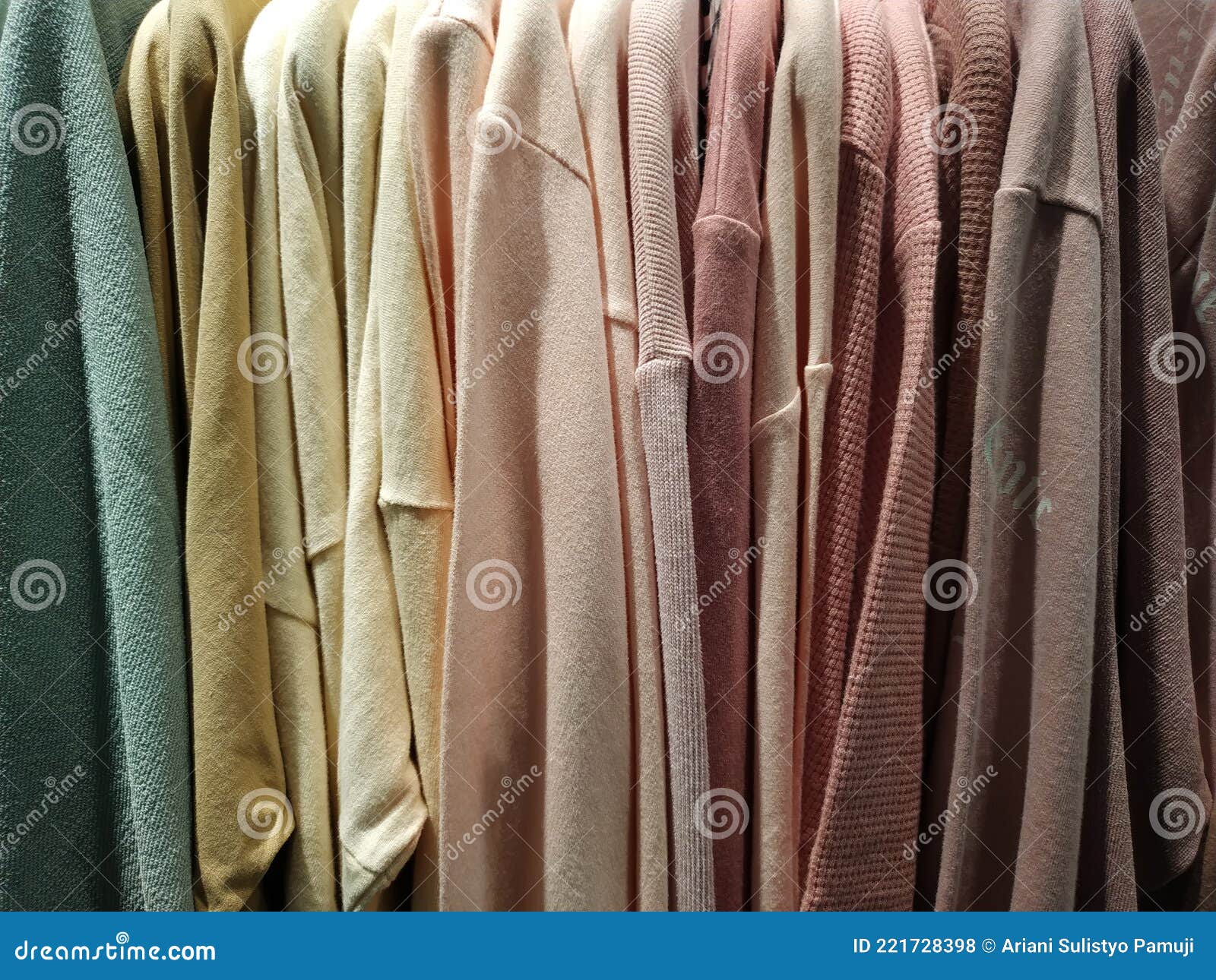 Pastel Color of Clothes in a Shop Stock Photo Image of sweater, shop