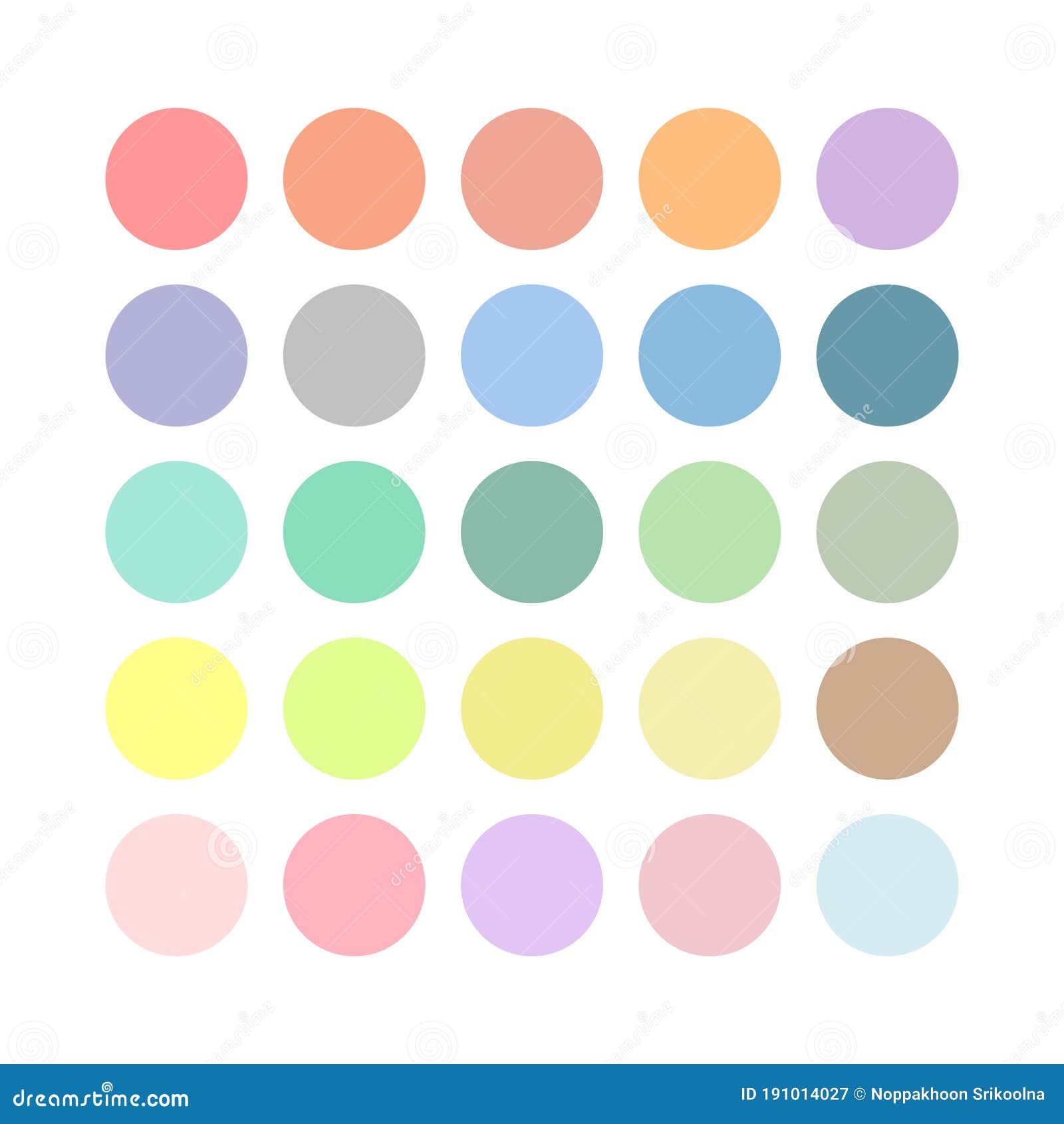 Pastel Color Collection Set Flat Background. Stock Illustration ...