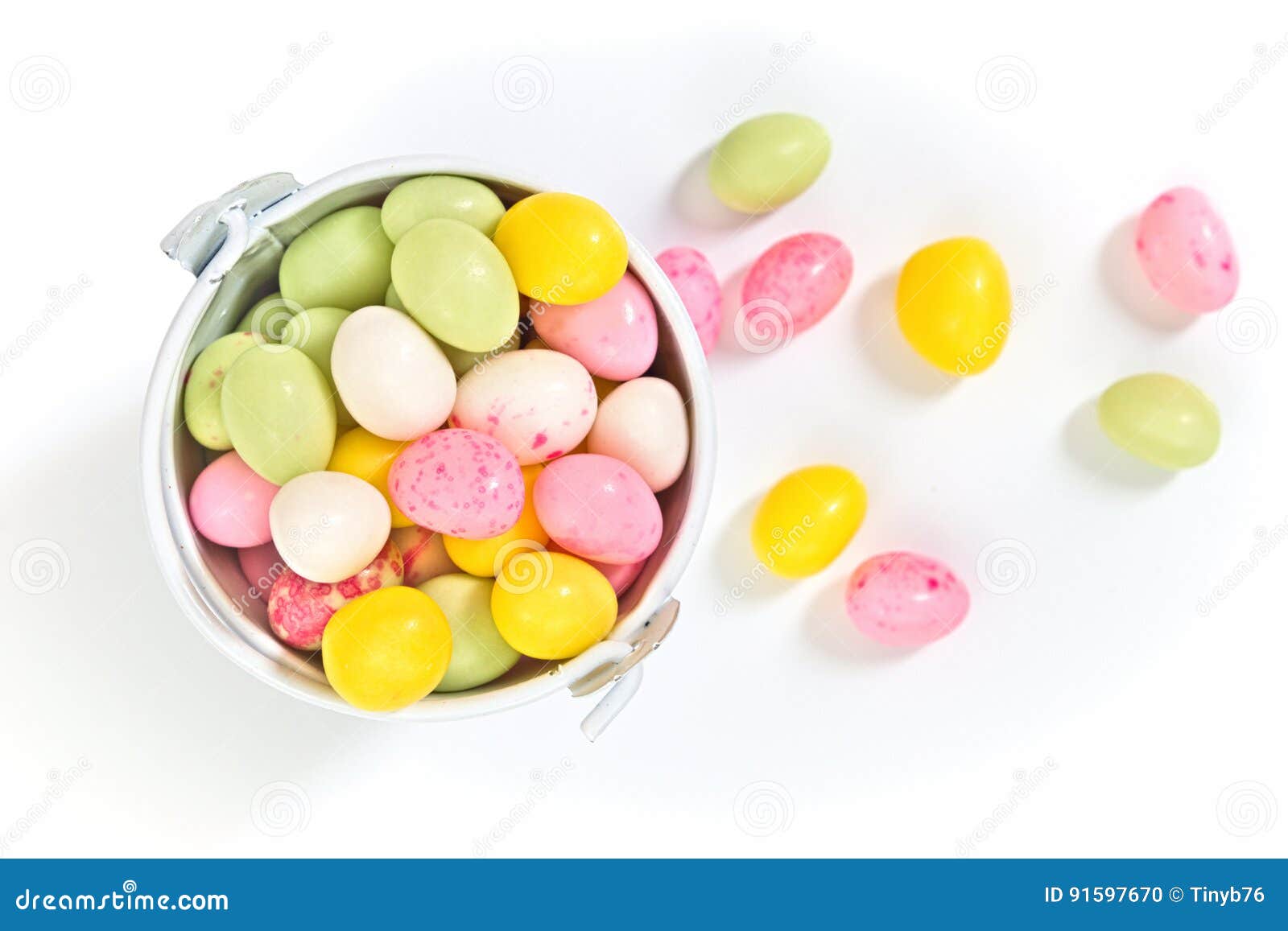 Pastel Color Jelly Beans Egg Shape for Easter Candy in White Bucket Stock Photo Image of shape
