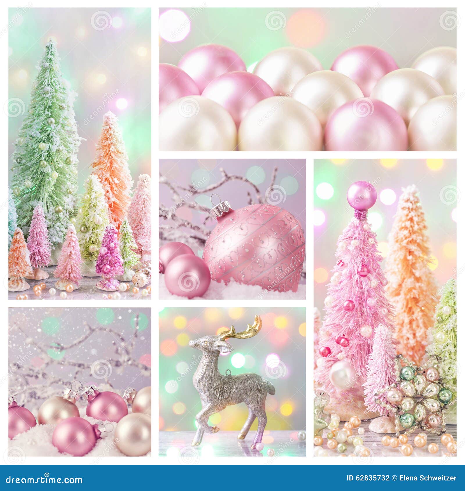 Pastel Colored Christmas Decoration Stock Photo - Image 