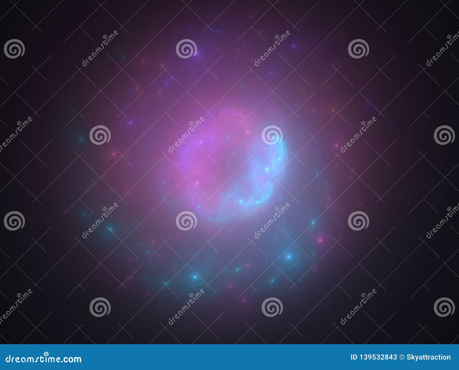 Pastel Colored Space Nebula Abstract Background Stock Illustration