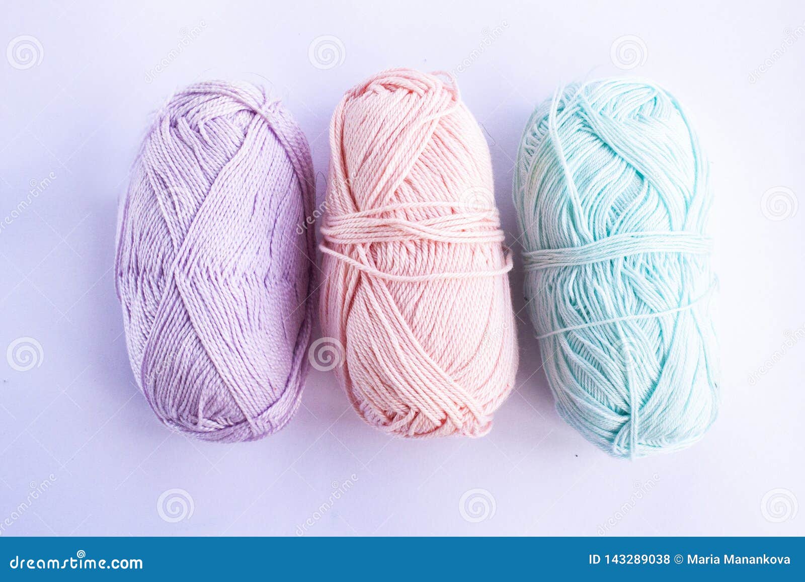 Pastel Colored Yarn on a White Background Stock Photo Image of knit