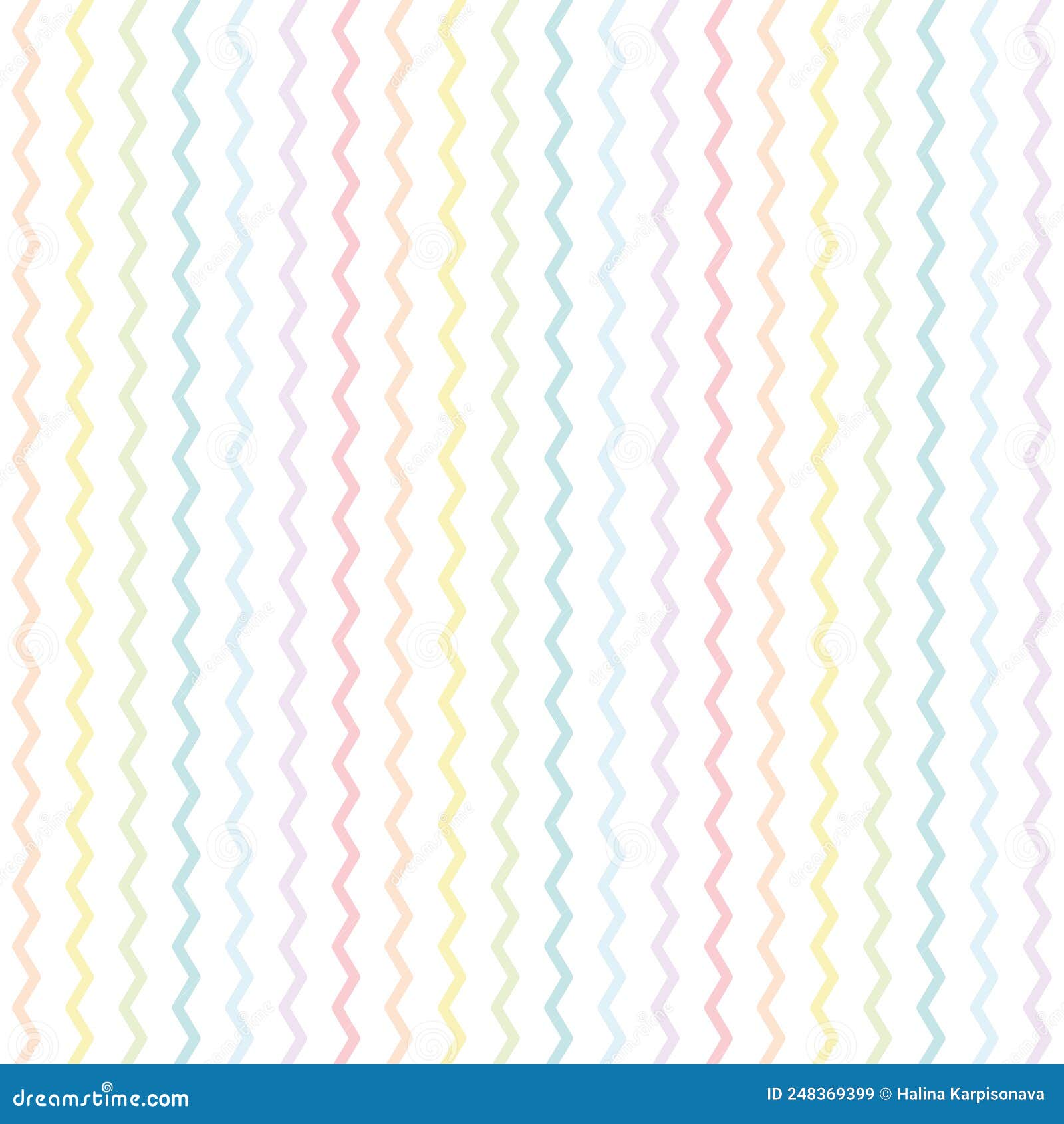 Pastel Colored Zigzag Lines Wallpaper. Seamless Shevron Pattern on White Background. Vector
