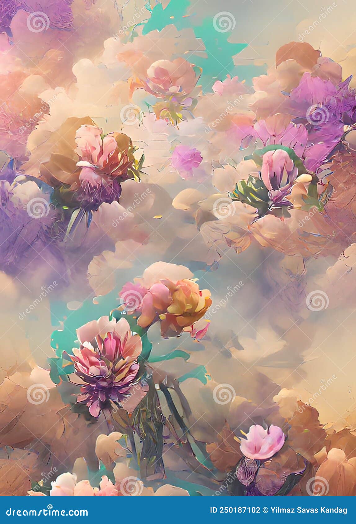 Pastel Colors Flowers for Background Stock Illustration Illustration