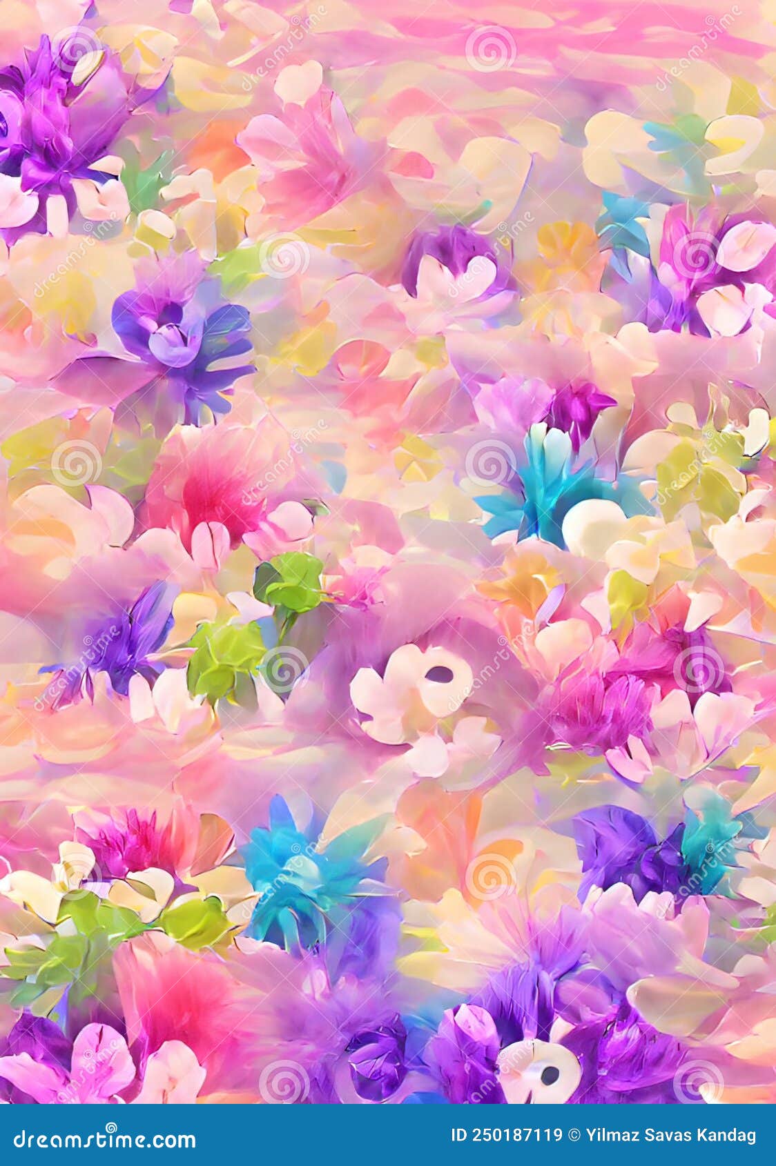 Pastel Colors Flowers for Background Stock Illustration Illustration