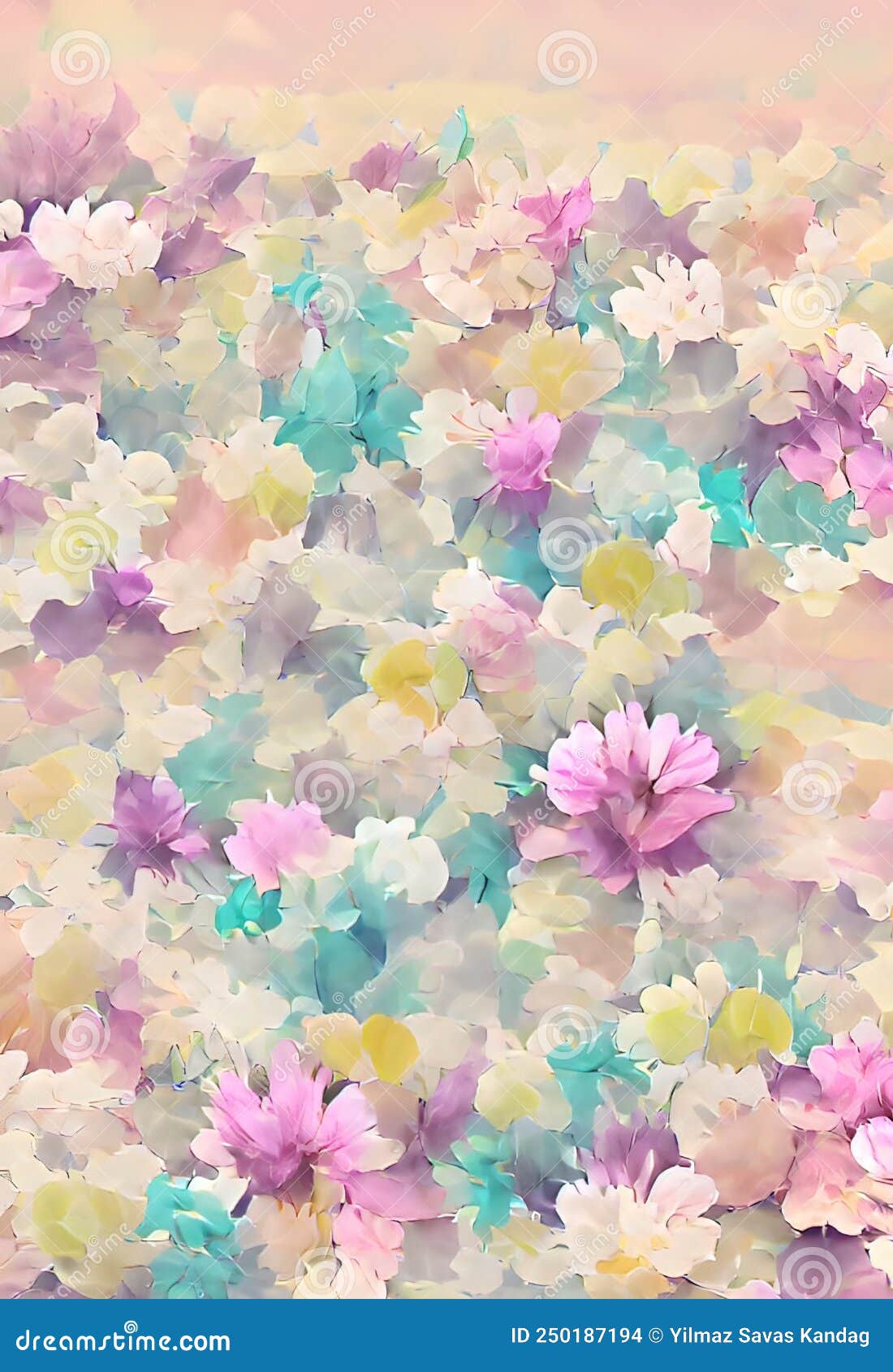 Pastel Colors Flowers for Background Stock Illustration Illustration
