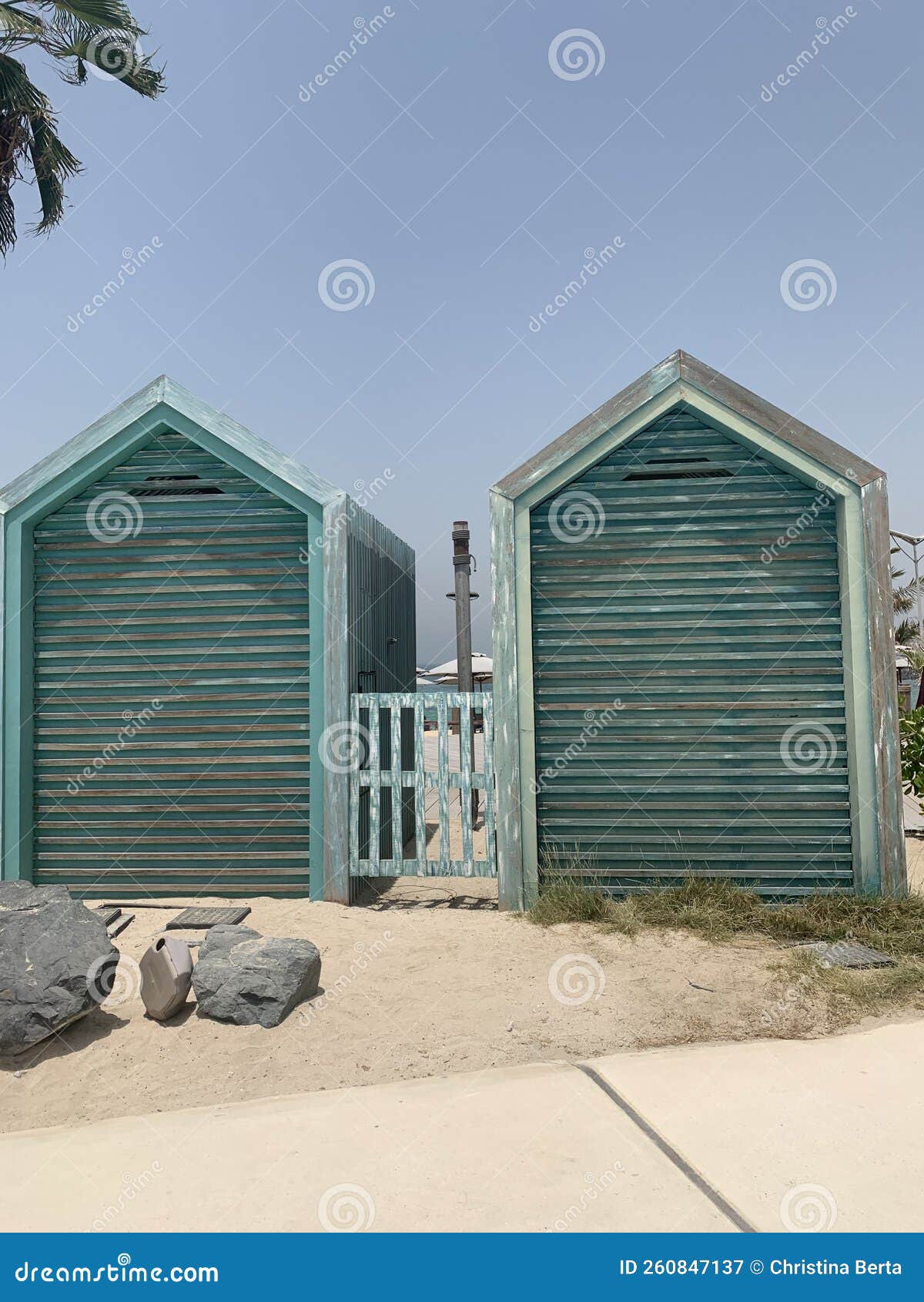 Beach Huts on La Mer Beach in Dubai Stock Image Image of storage