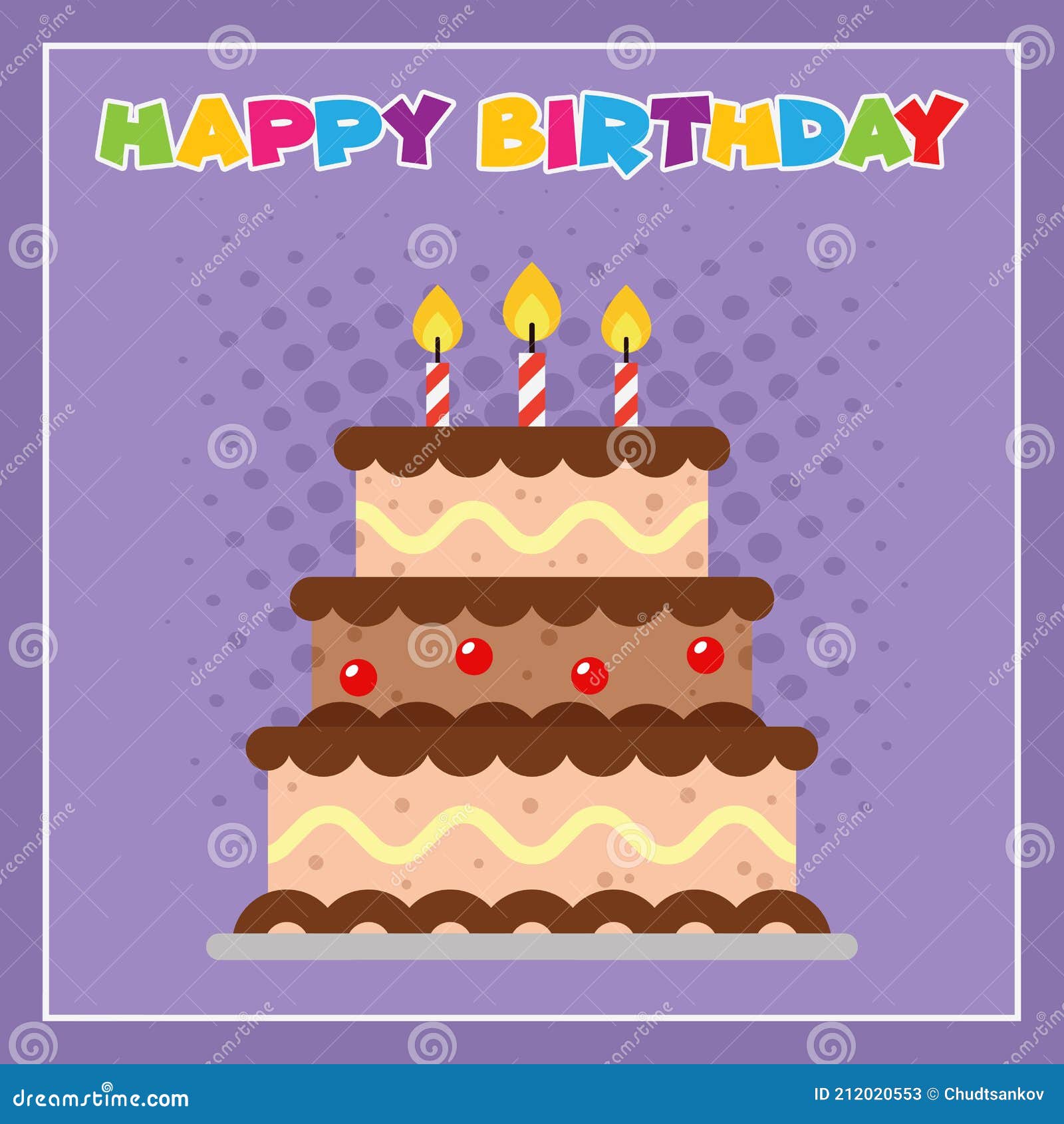 Pastel De Cumpleaños De Dibujos Animados Con Velas Ilustración del Vector - Ilustración de chocolate, saludo: 212020553 Pastel De Cumpleaños De Dibujos Animados Con Velas Ilustración del Vector - Ilustración de chocolate, saludo: 212020553
