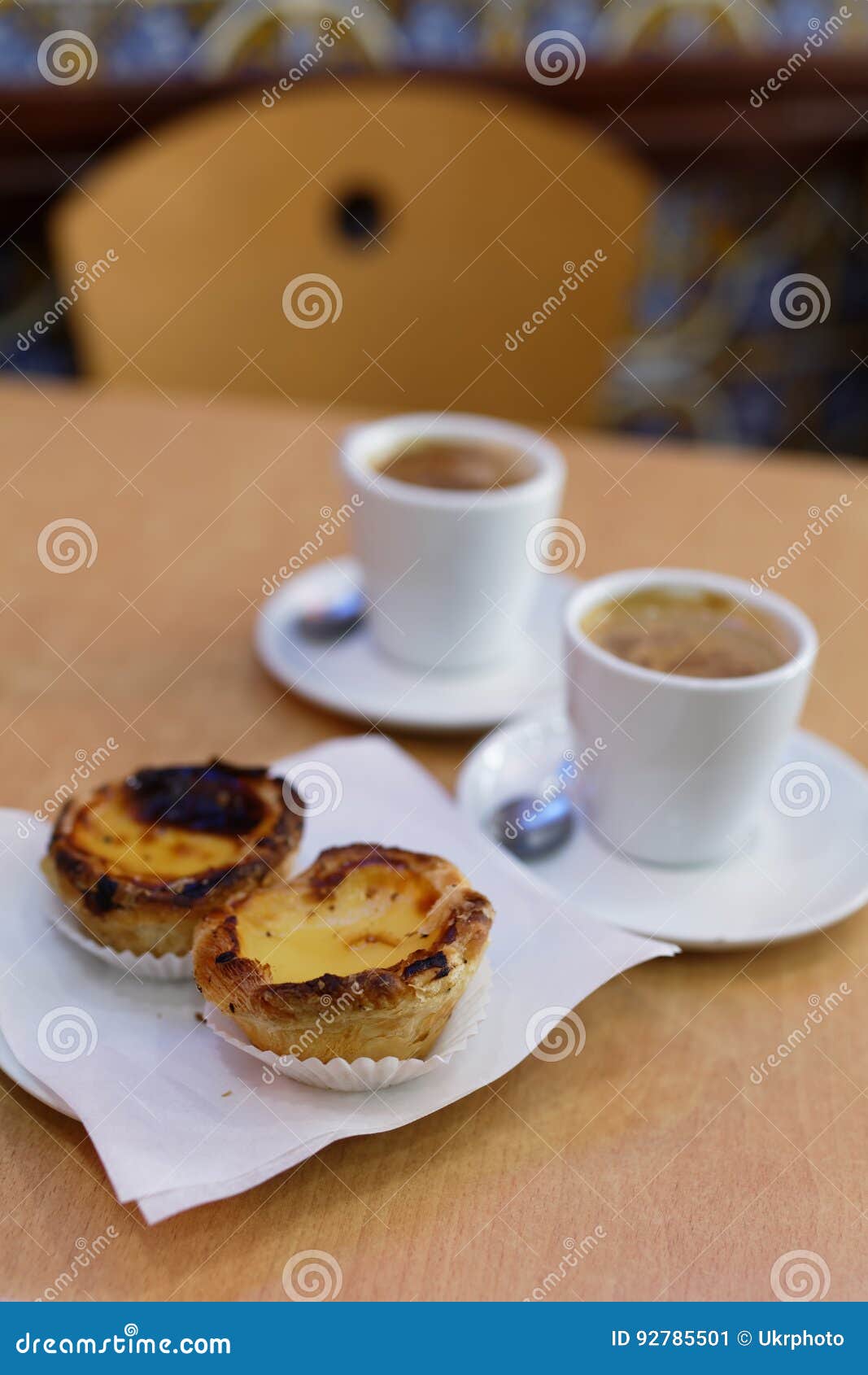 pastel de nata and coffee