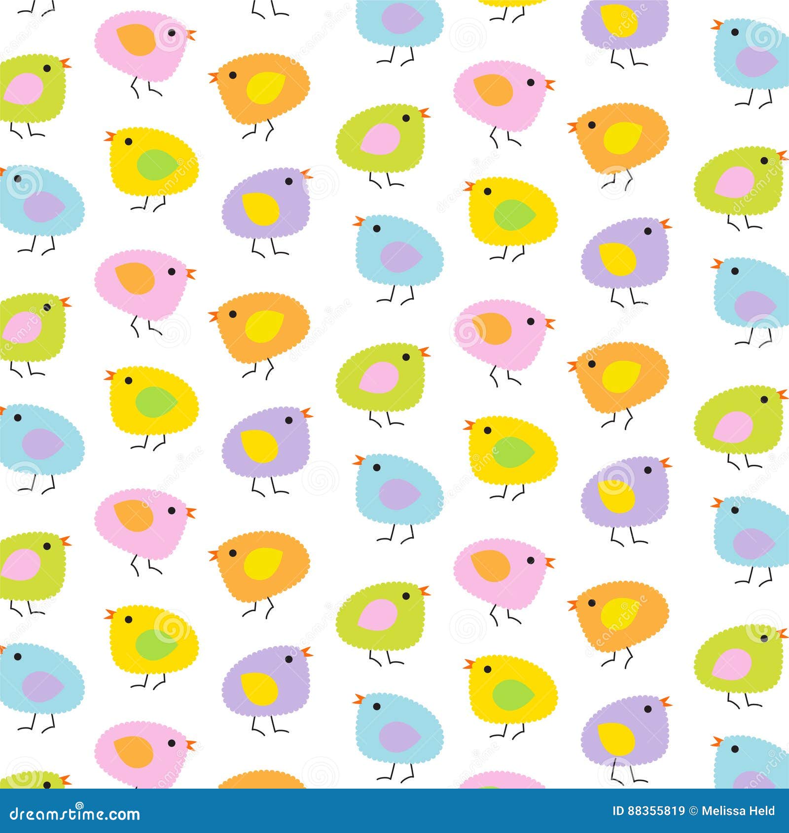 Pastel easter baby chicks stock illustration. Illustration of flower