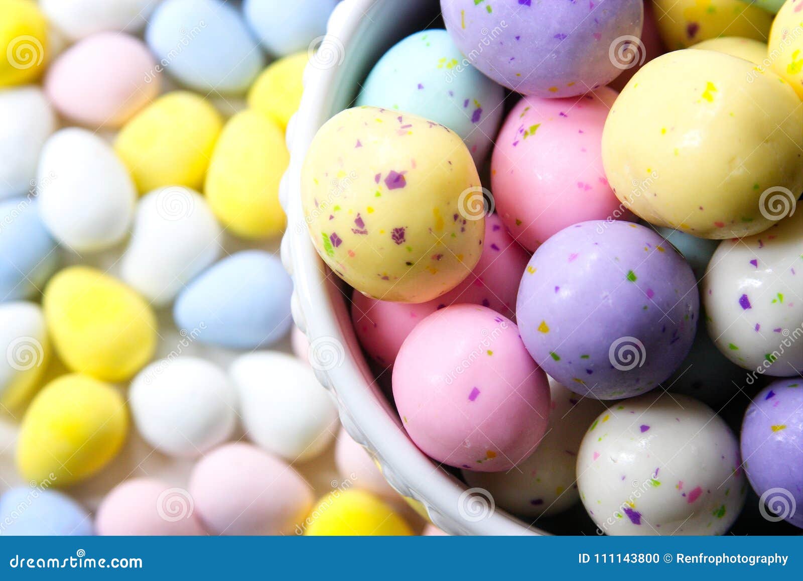 Pastel Easter Candy with Chocolate Inside. Stock Photo Image of