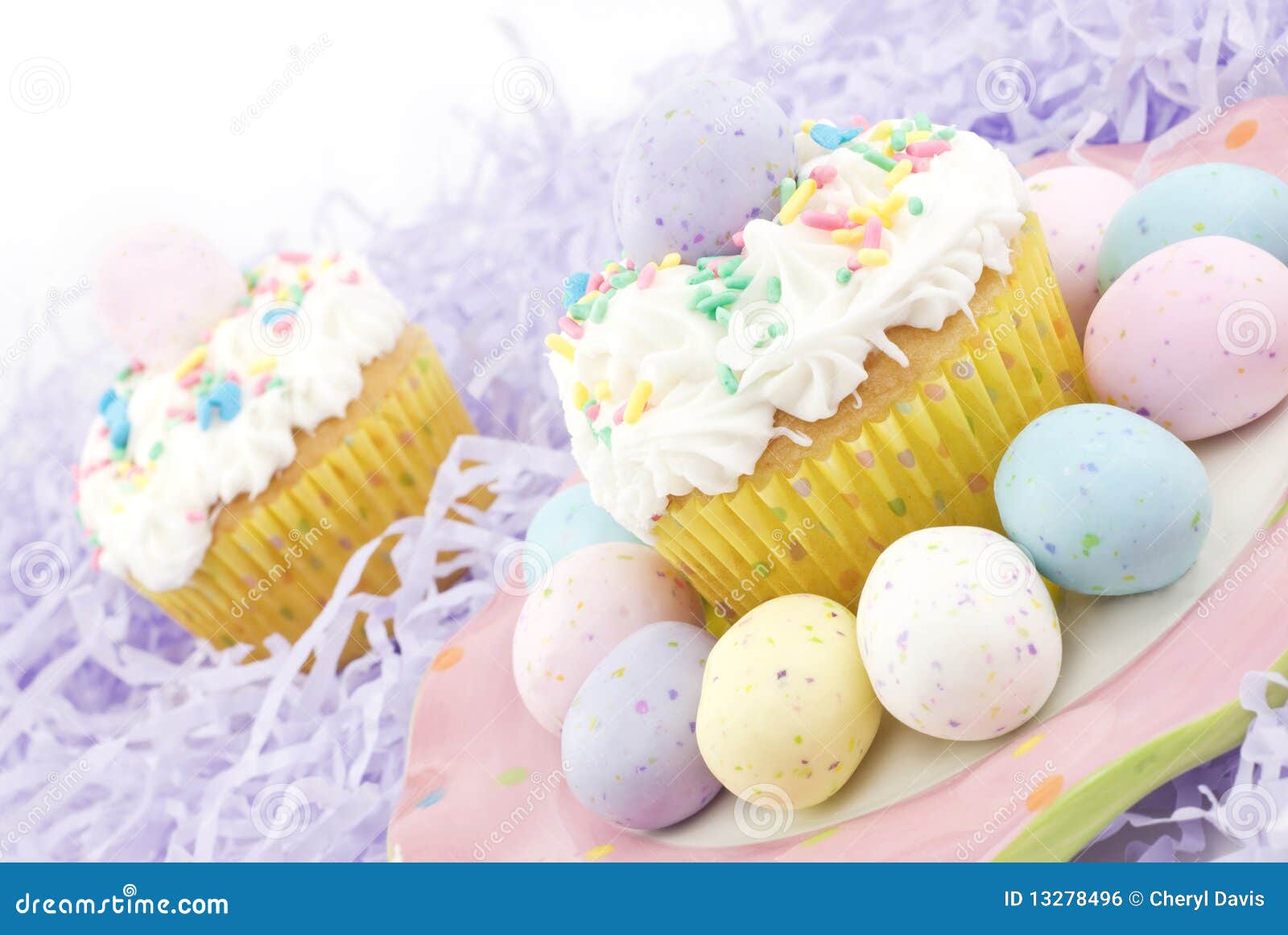 Pastel Easter Cupcakes stock photo. Image of iced, colorful 13278496