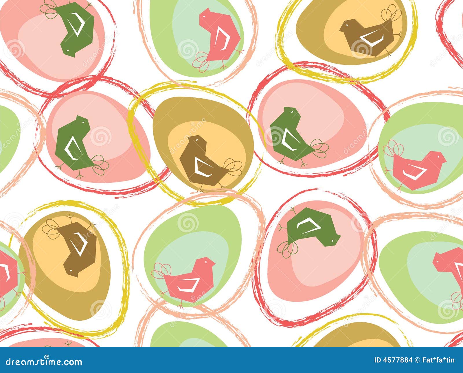 Pastel Easter Eggs and Chicks Stock Vector Illustration of element