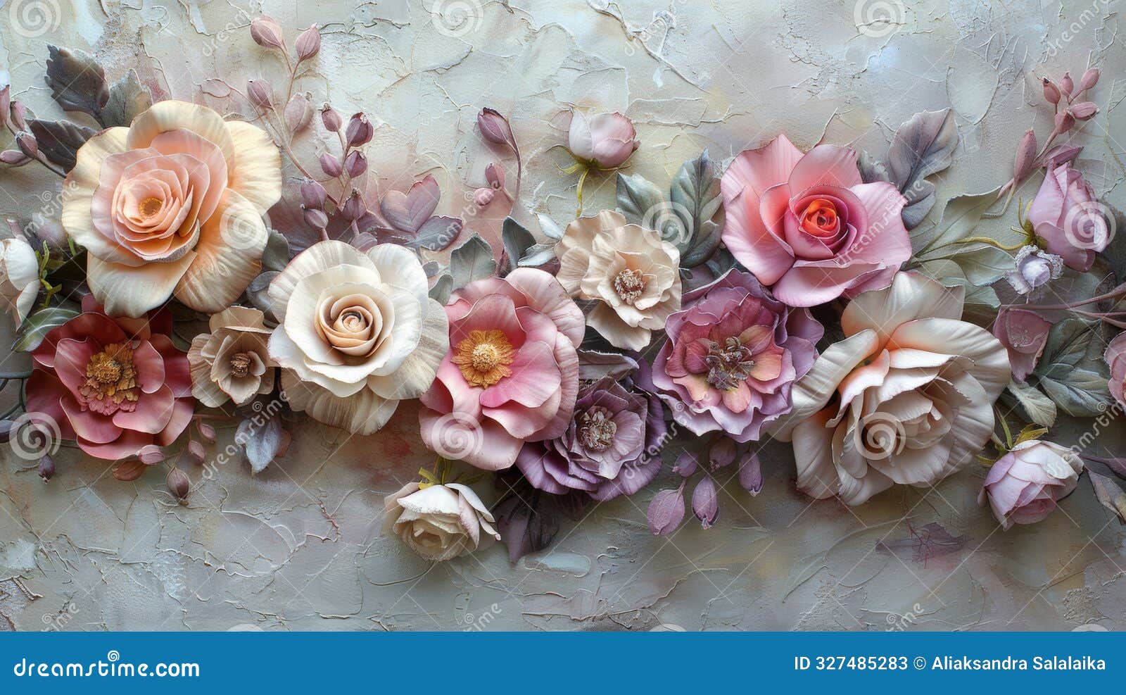 pastel floral decor, gardencore-inspired floral s in soft pastels on textured backdrop, perfect for event