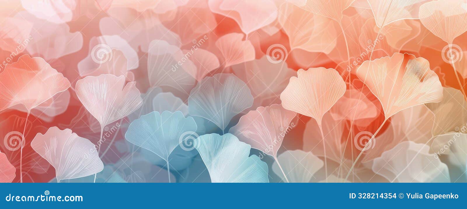 pastel ginkgo leaves in a soft light