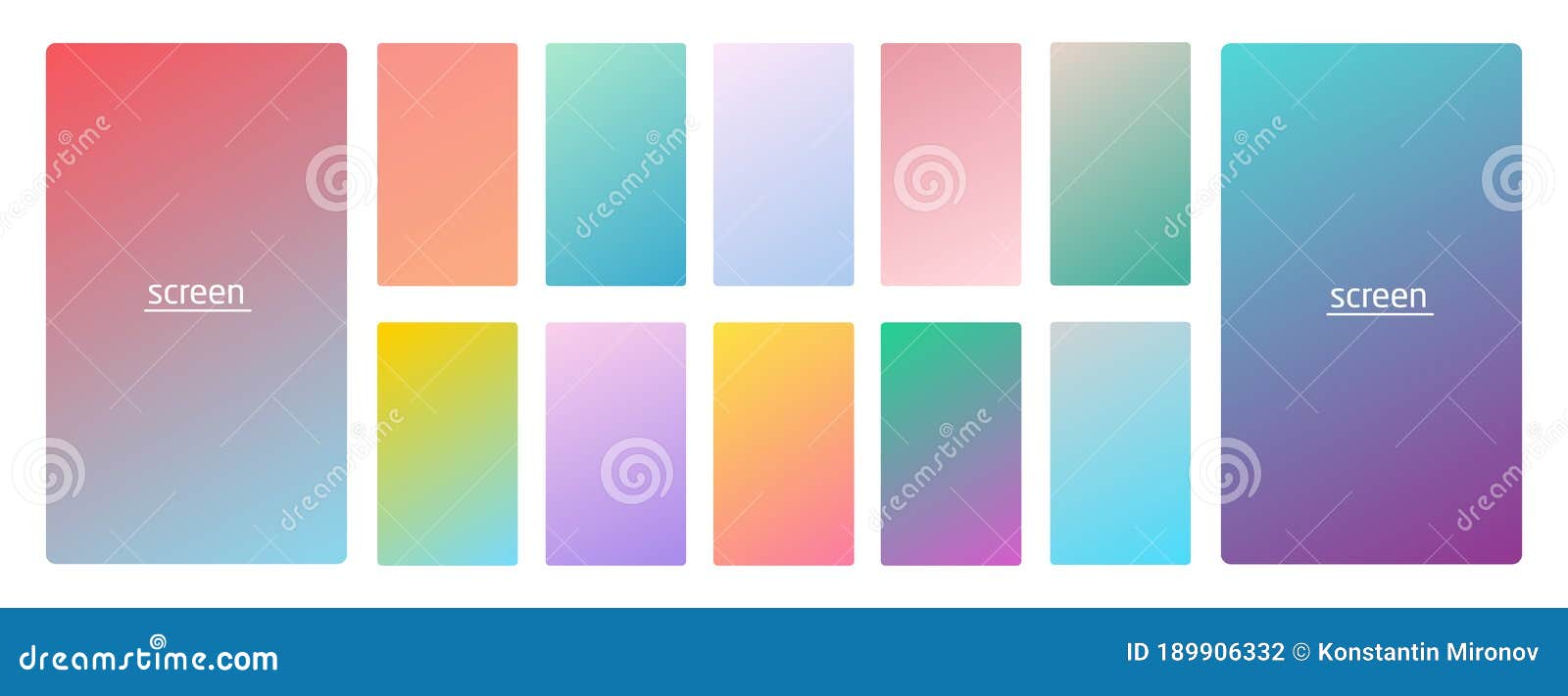 Pastel Gradient Smooth and Vibrant Soft Color Background Set Stock ...