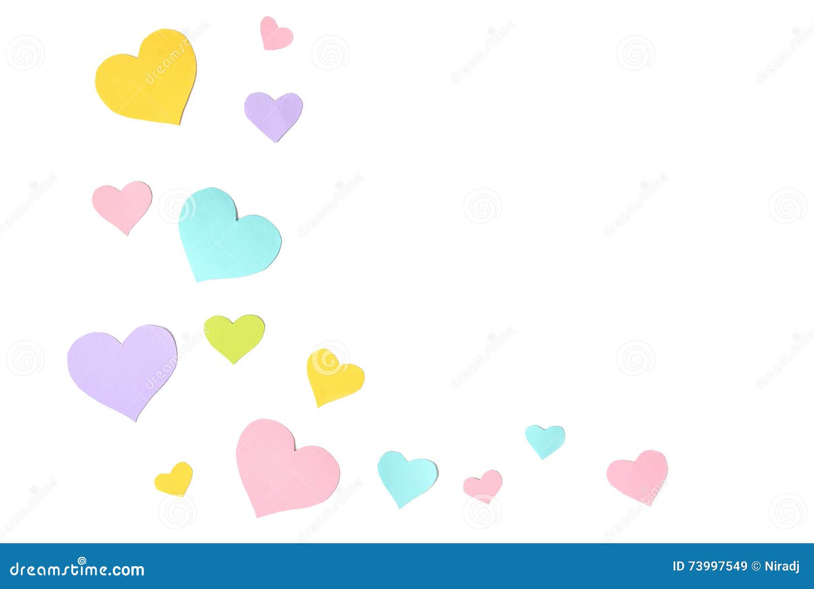 Pastel Heart Shape Paper Cut Background Stock Image Image of