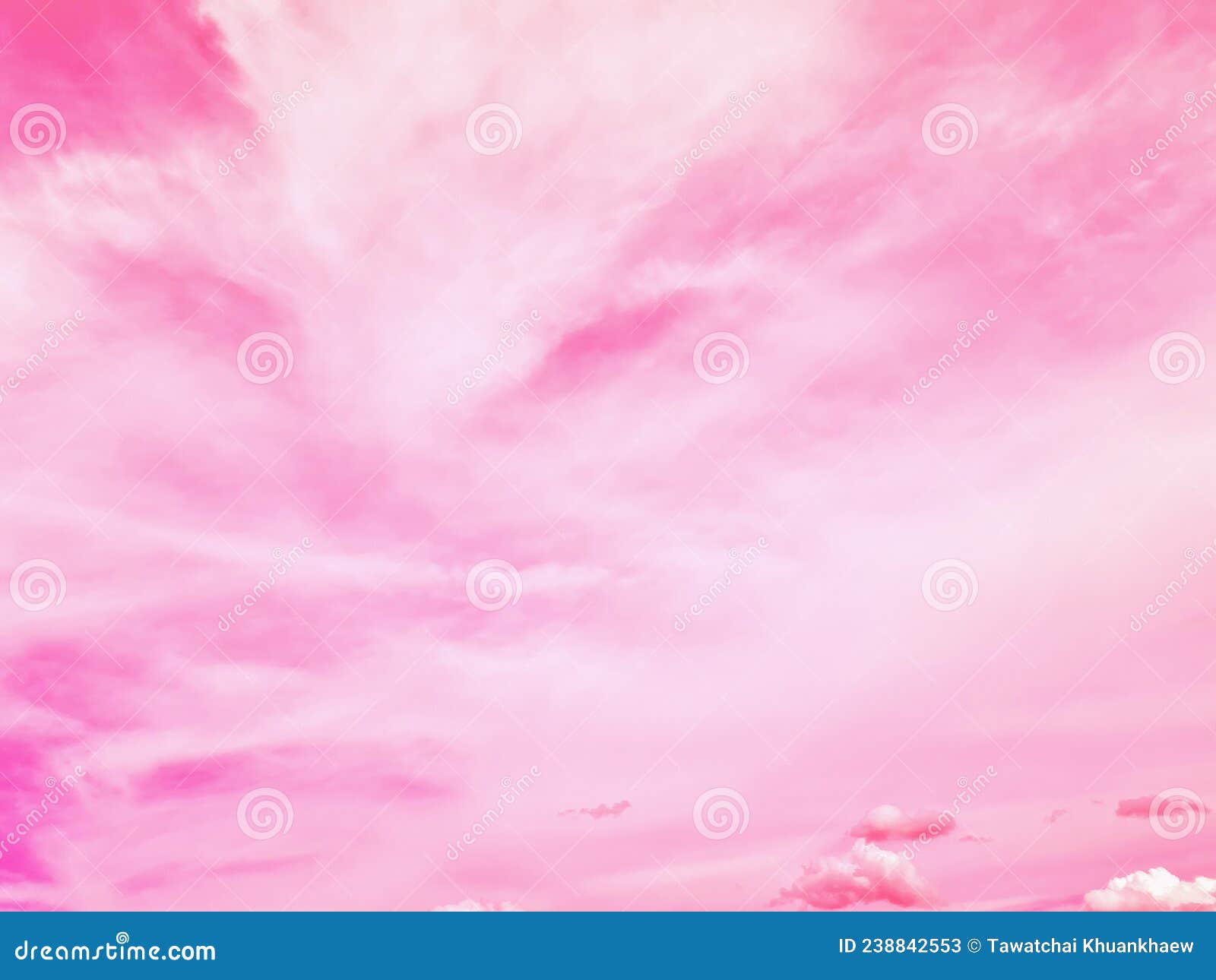 Pastel Pink Sky Background with White Clouds Stock Image Image of