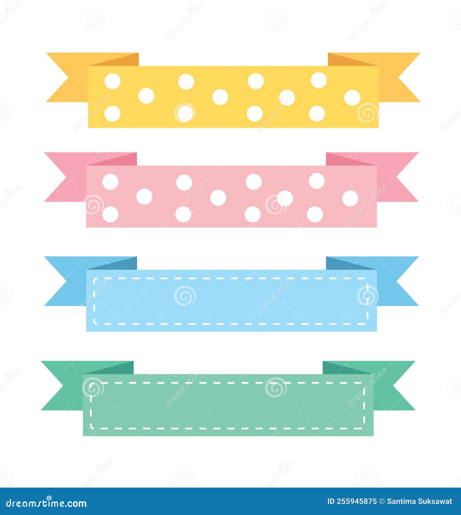 Pastel Ribbon Banner Set. Vector Illustration Stock Vector - Illustration  of paper, decorative: 255945875