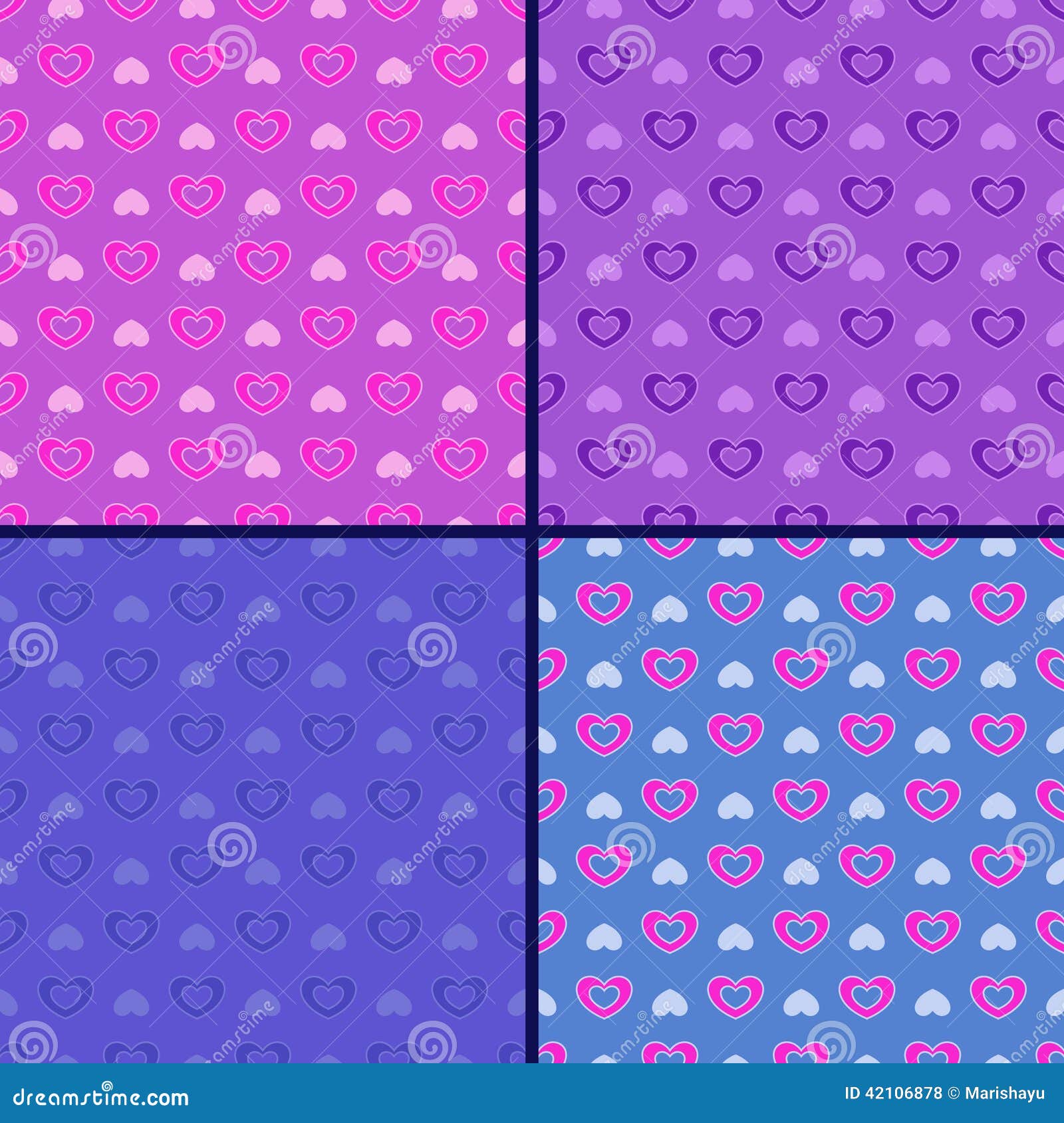 Pastel Set of Heart Patterns Stock Vector Illustration of pastel