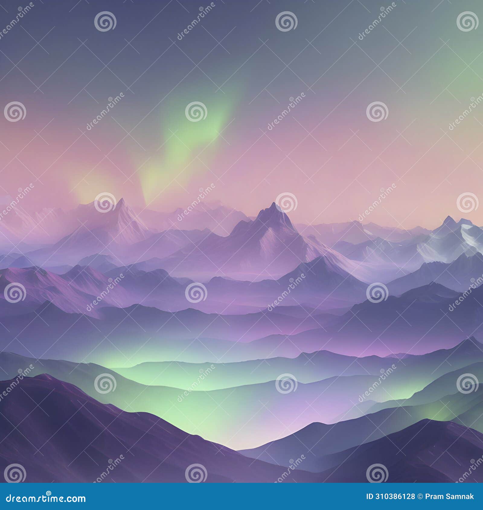 pastel sky with aurora scenery with smooth color transition. ai-generated.