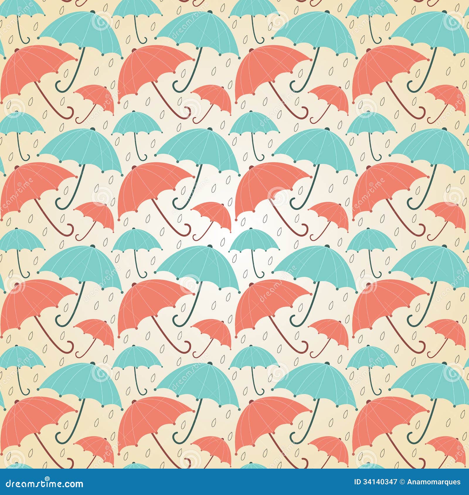 Pastel umbrellas stock vector. Illustration of climate 34140347