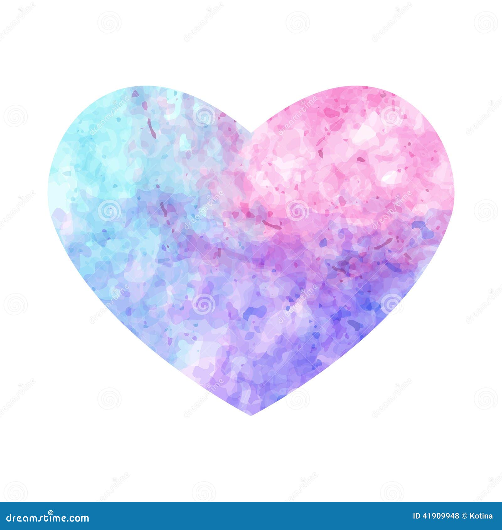 Download Pastel Watercolor Heart On White Background Stock Vector ...