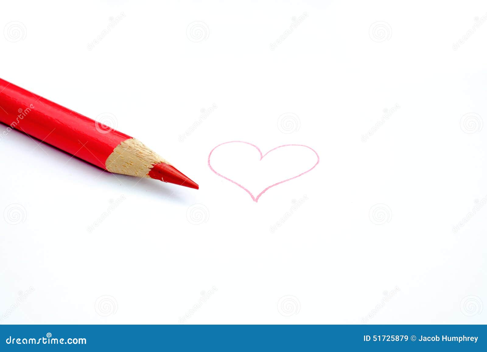 Pastello Rosso Della Matita E Un Cuore Immagine Stock - Immagine di penna,  colore: 51725879