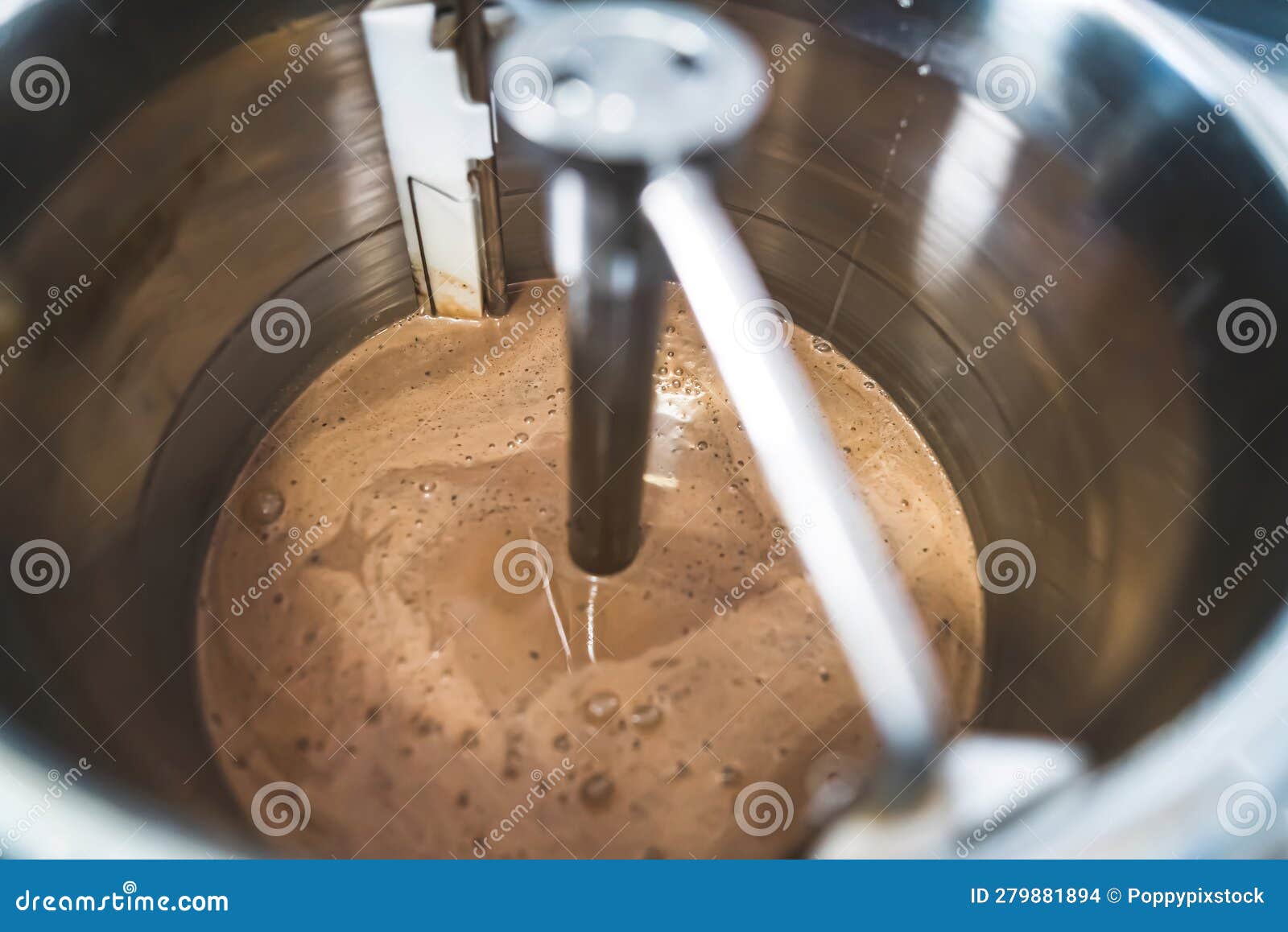 Pasteurizer Machine with Ice Cream Pasteurization Process Stock Photo